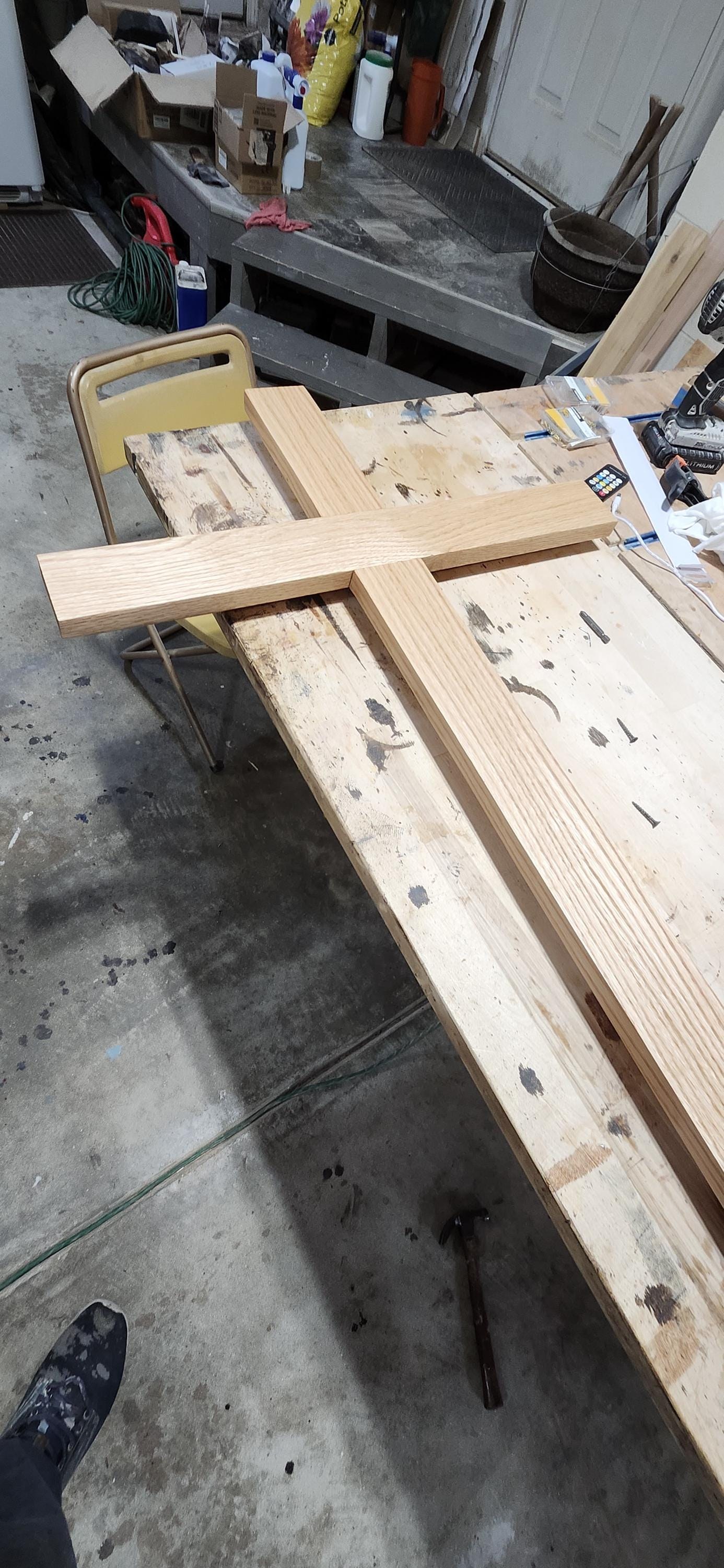 6-foot Lighted Wood Cross, detail 4