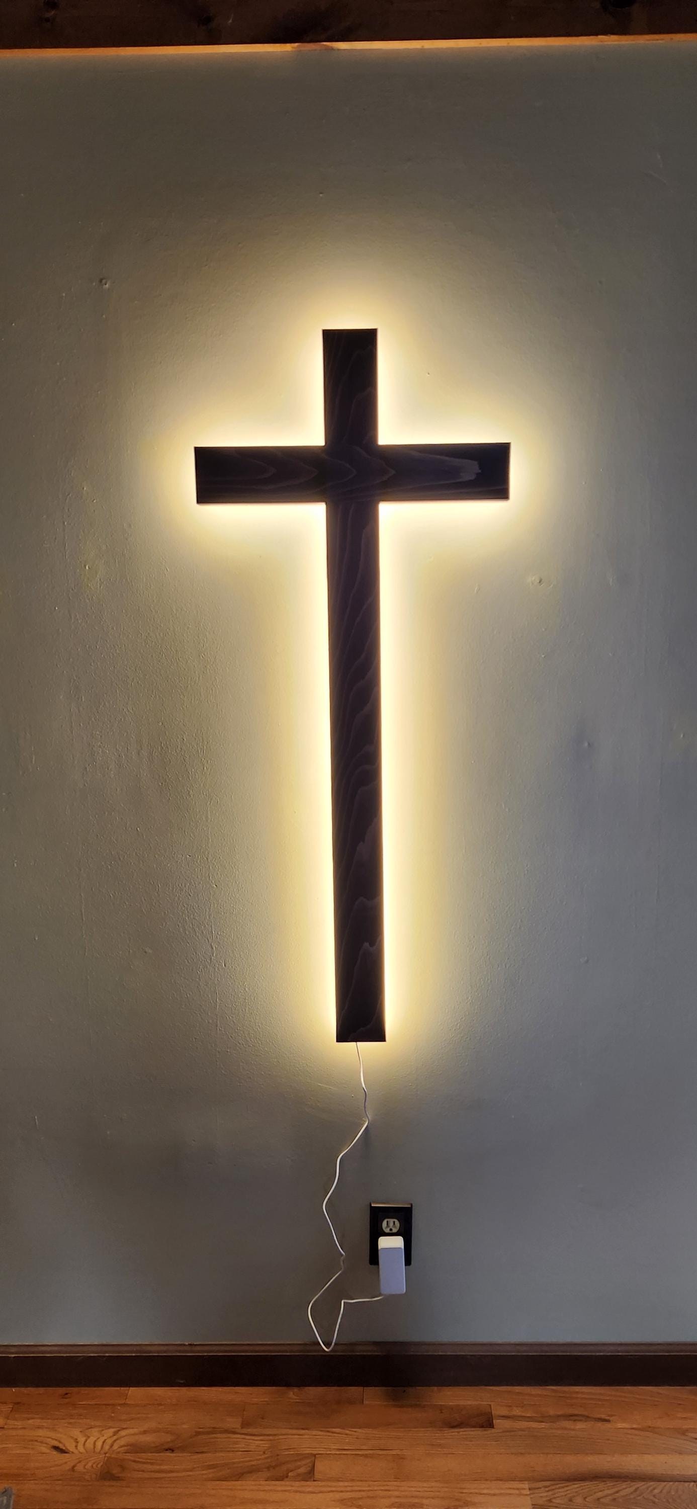 4-foot Backlit Wood Cross, view 3