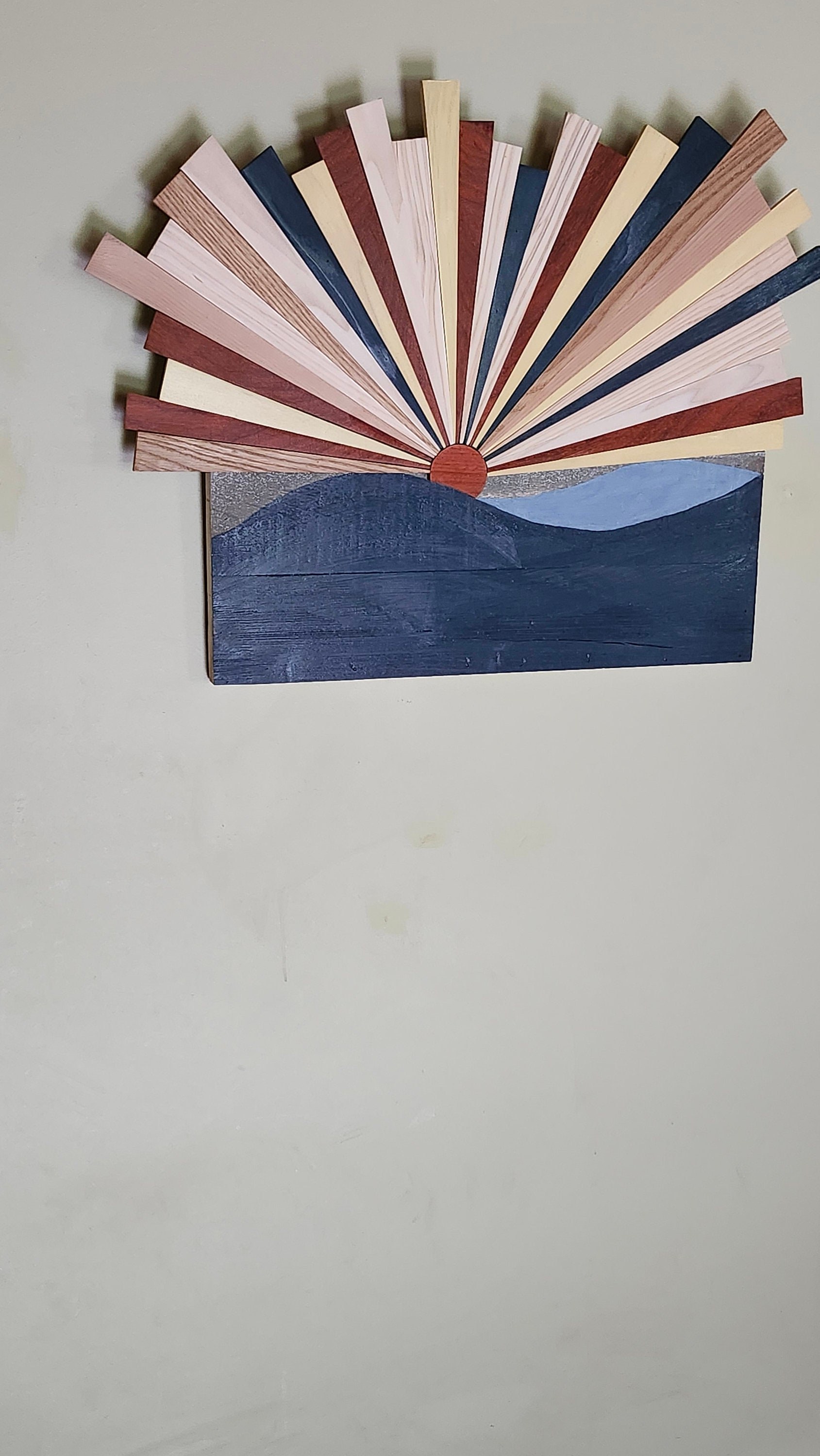 Sun Over Ocean Wood Art, detail 2
