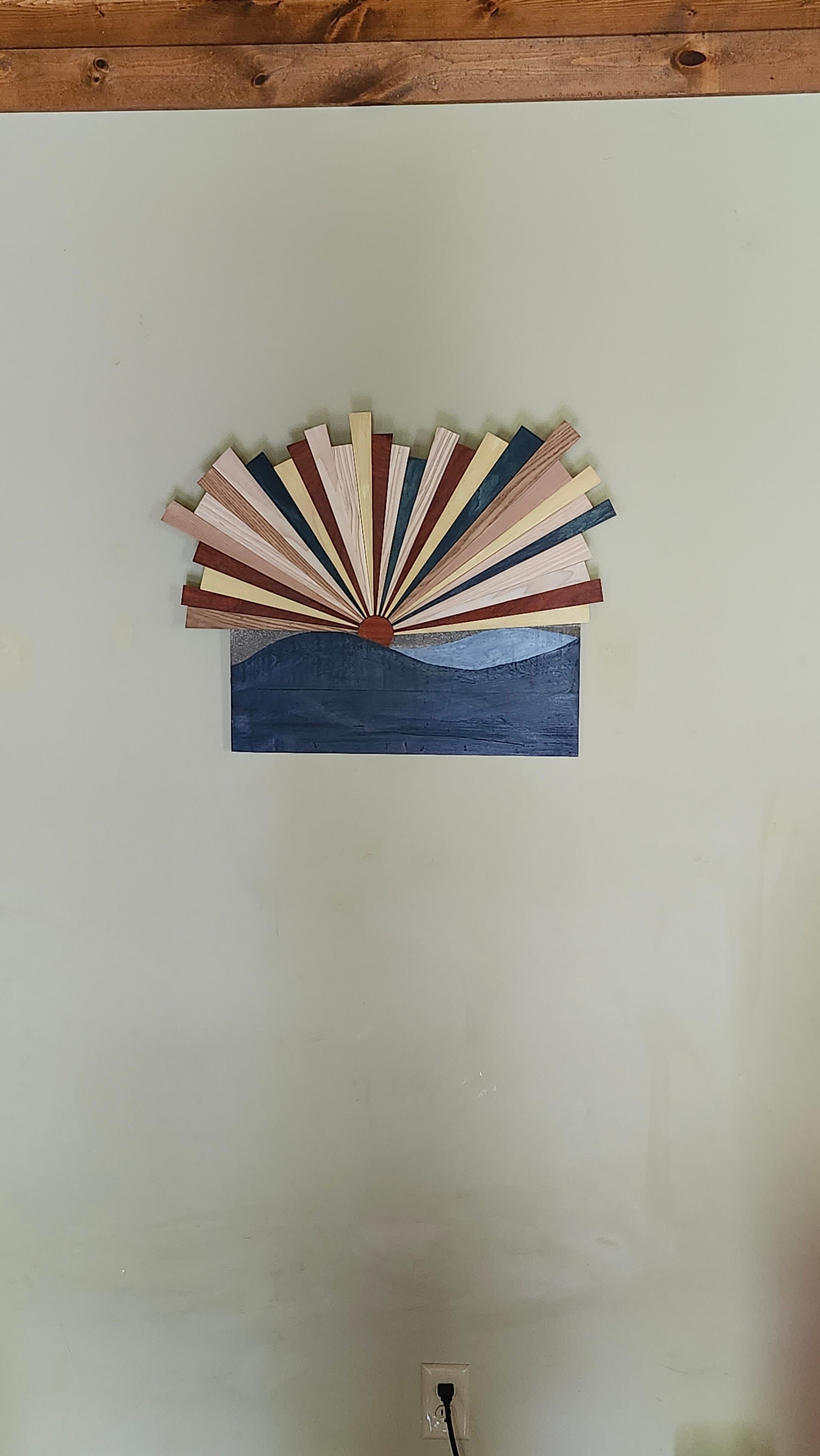Sun Over Ocean Wood Art, detail 4