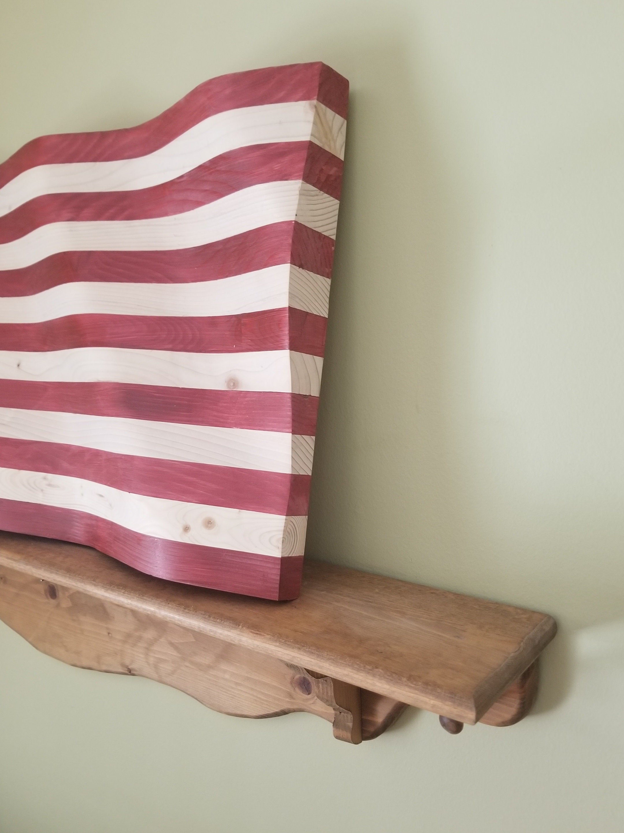 Waving Wood American Flag, detail 5