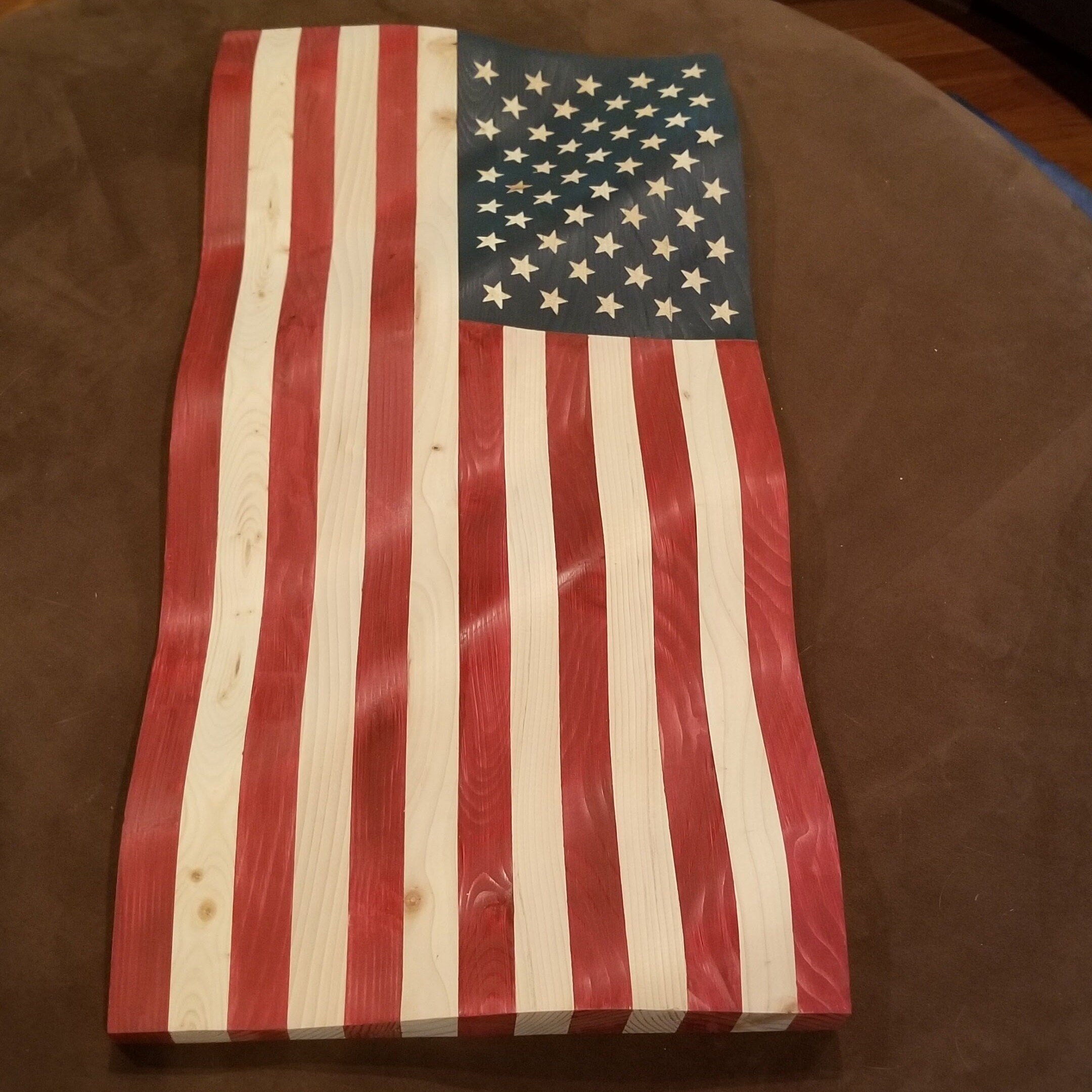 Waving Wood American Flag, detail 6