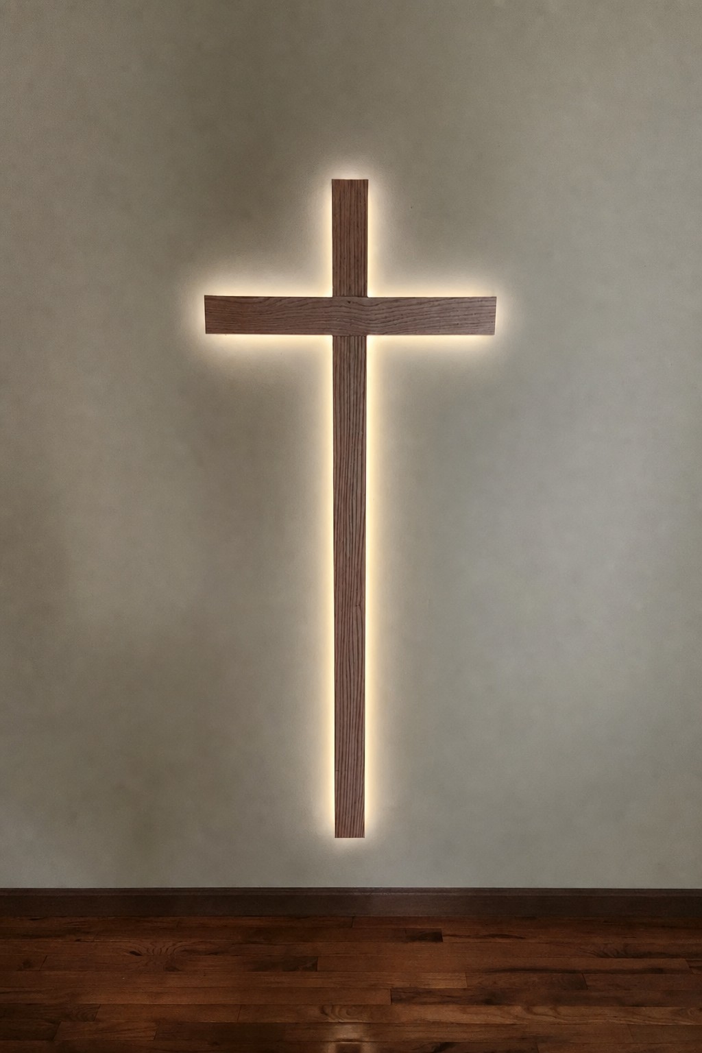 6-foot Lighted Wood Cross, view 2