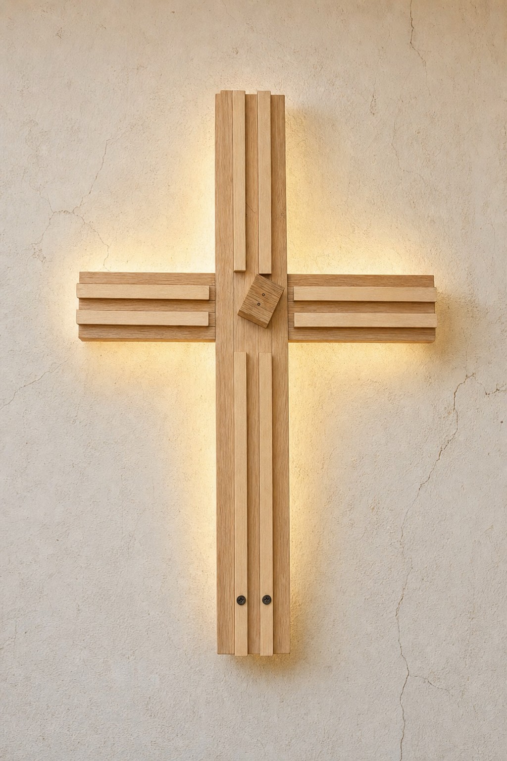 6-foot Lighted Wood Cross, detail 5