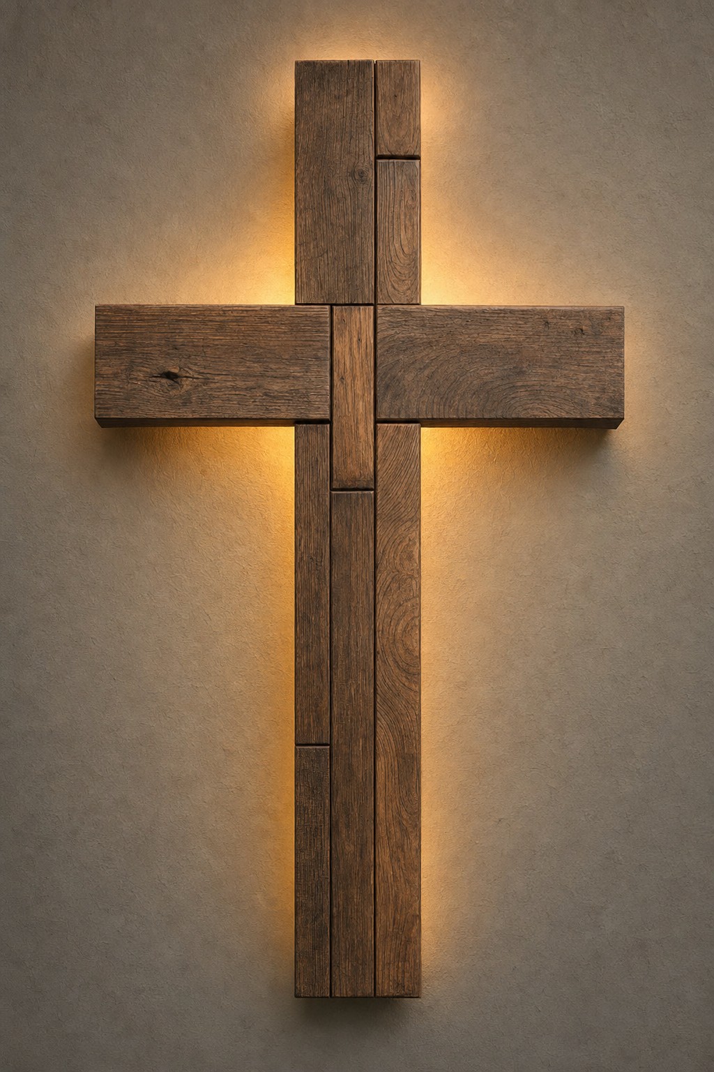 6-foot Lighted Wood Cross, detail 7