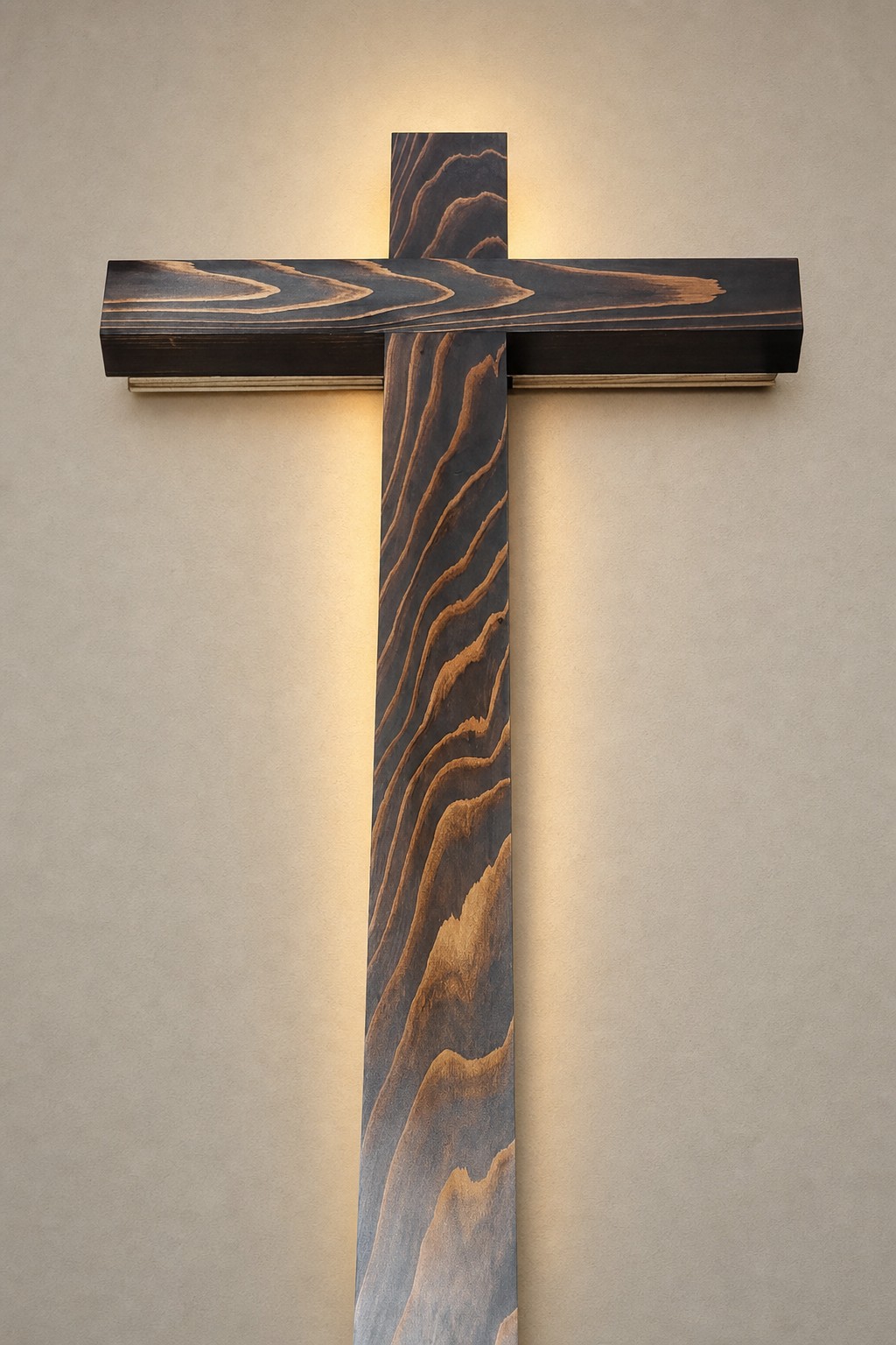 4-foot Backlit Wood Cross, detail 4