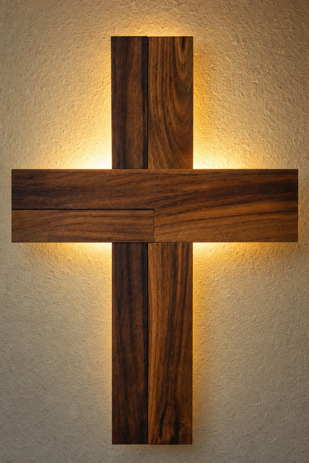 4-foot Backlit Wood Cross, detail 7