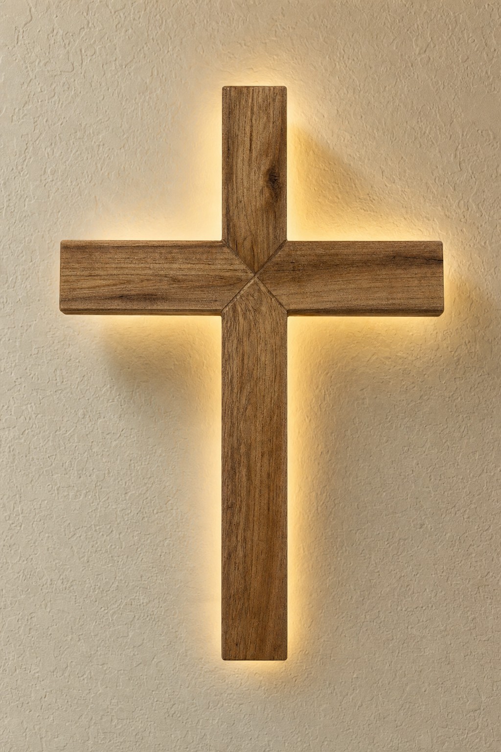 4-foot Backlit Wood Cross, detail 8