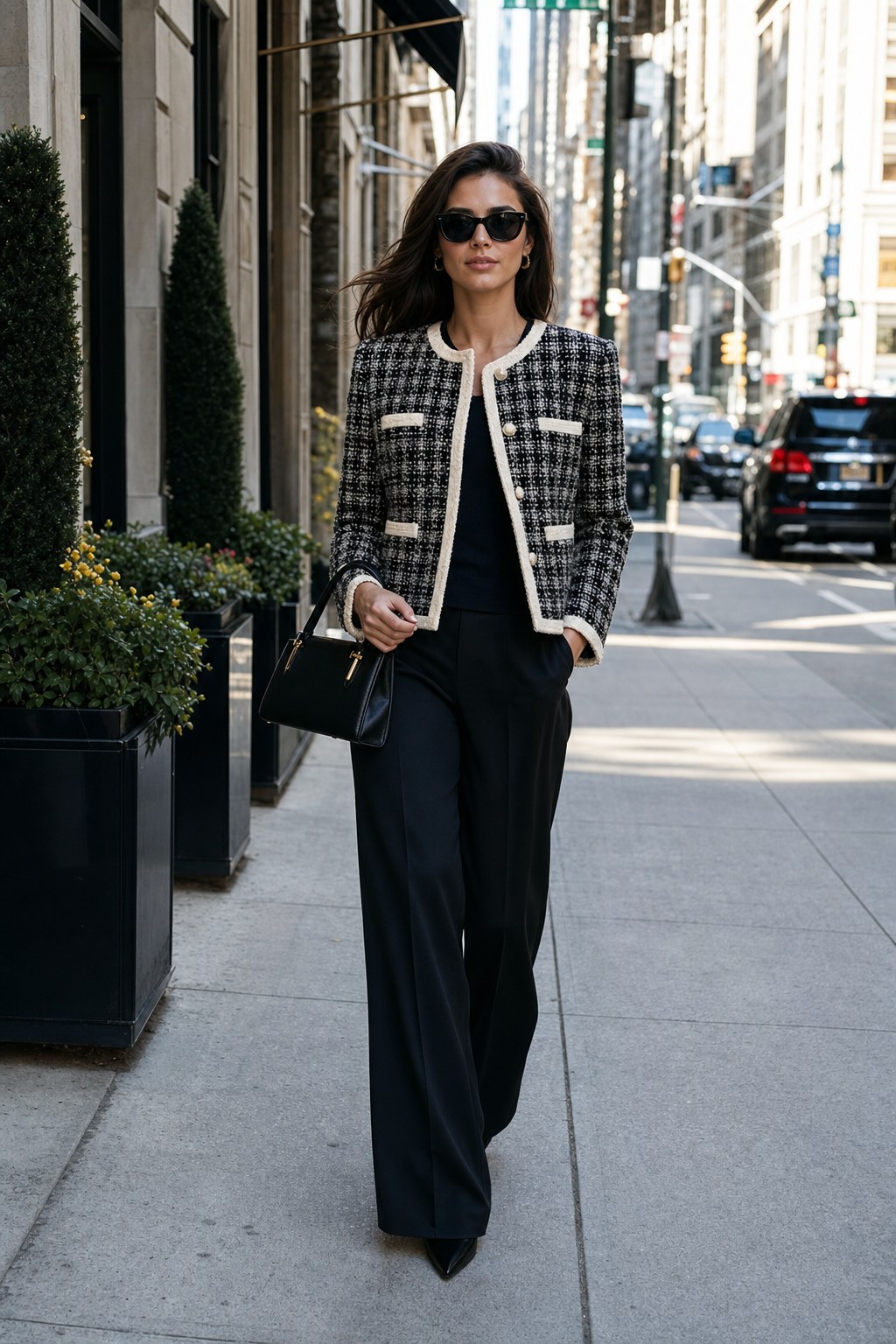 Editorial fashion interpretation of the Tweed Cropped Jacket