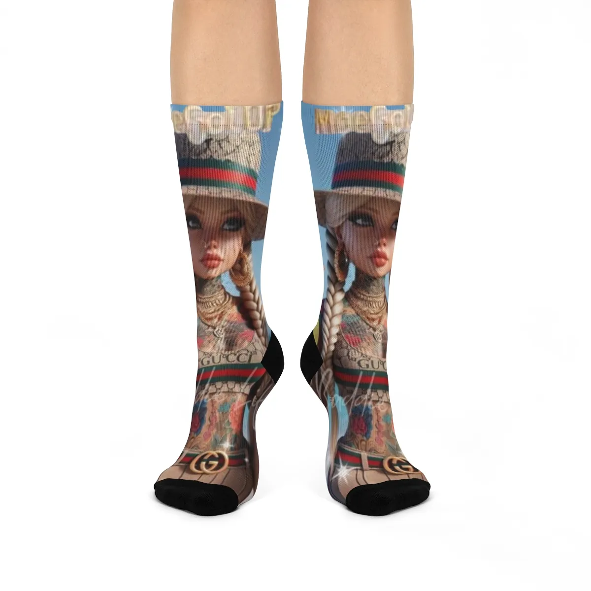 Gucci Cartoon Model on Socks