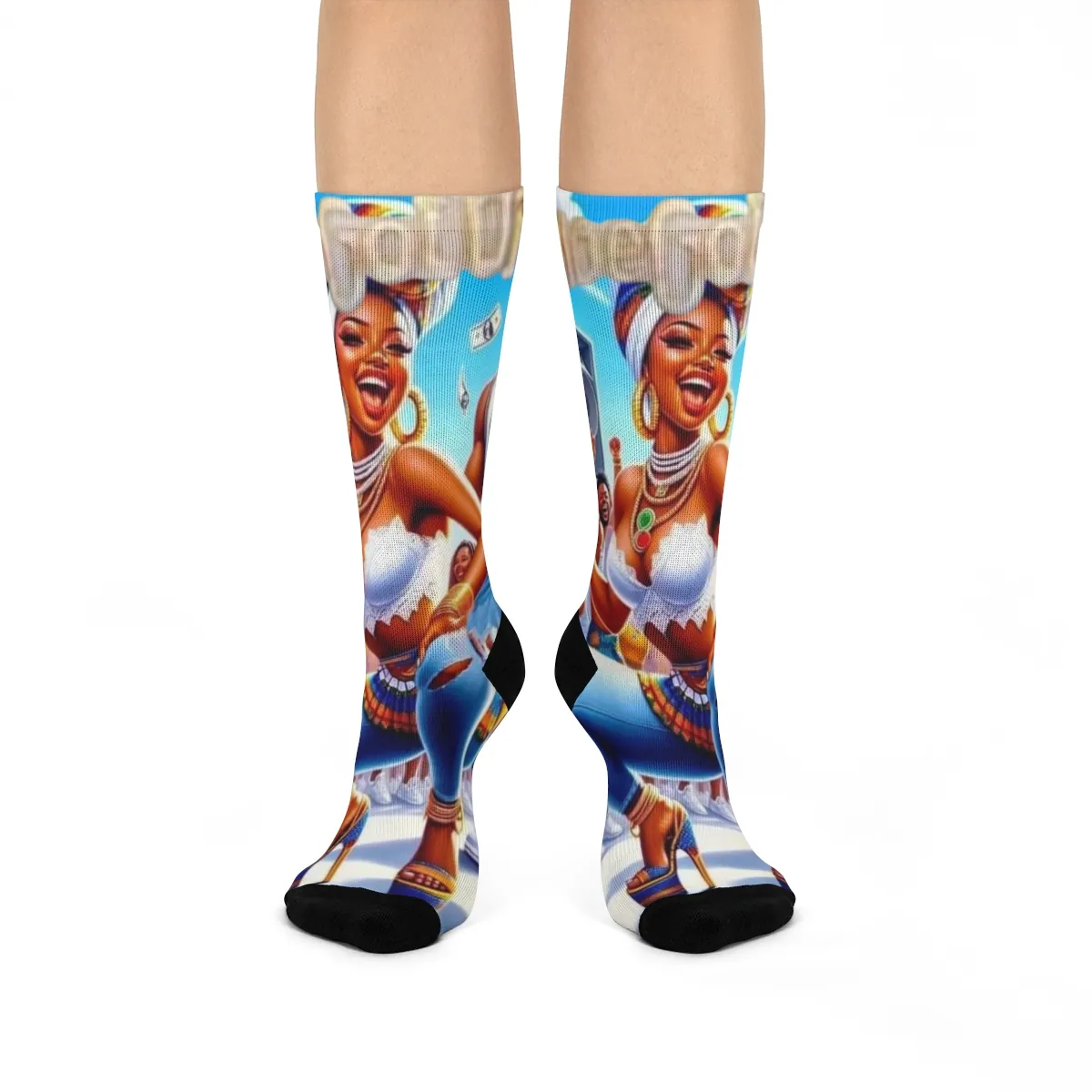 "Party Ova Here" Socks By: MOEGOLUP