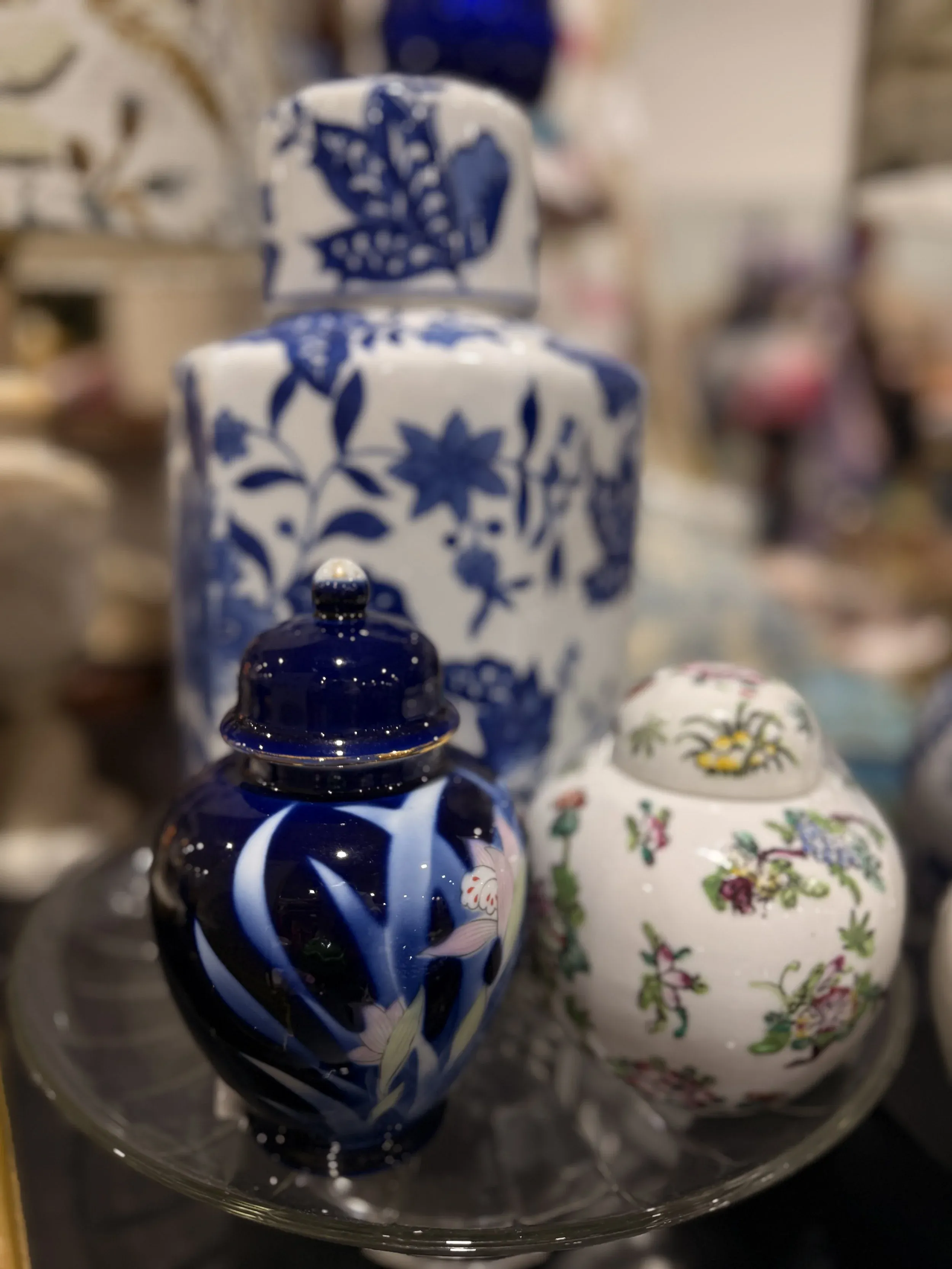 Vintage blue and white ginger jar from the Re. collection