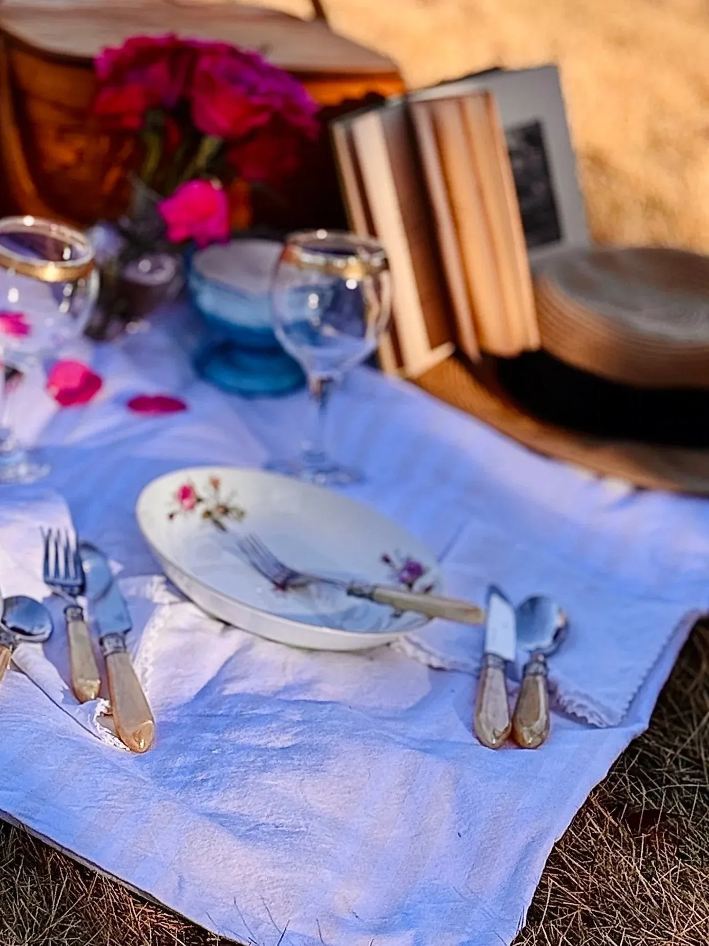 Details from a curated vintage picnic