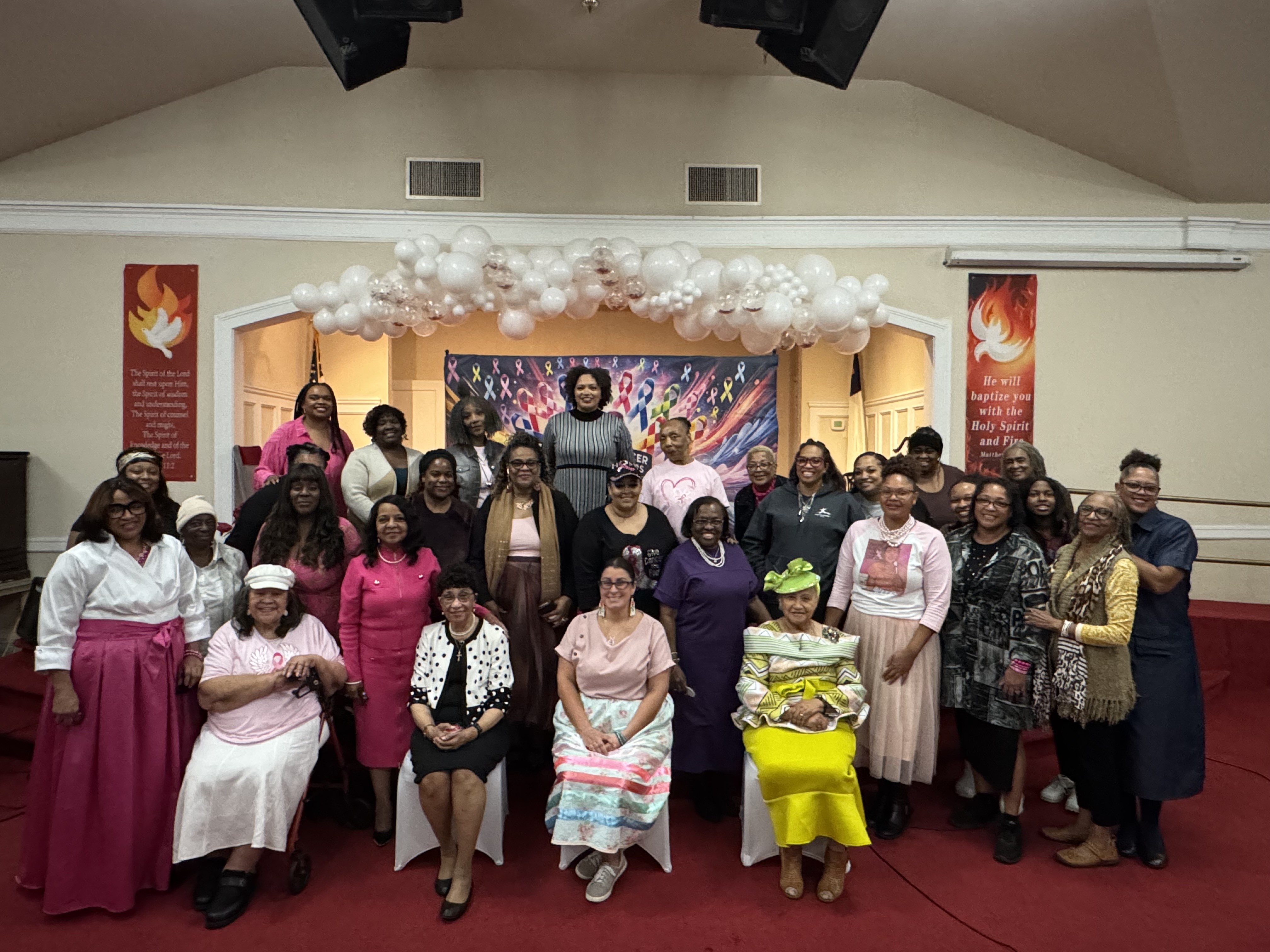 Group portrait from a cancer awareness celebration