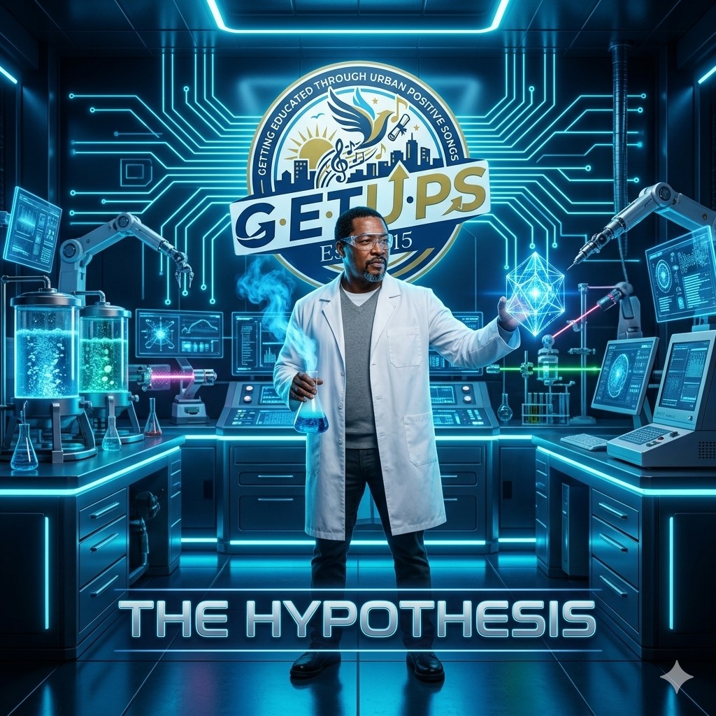 Mr. Learn-A-Lot in a science lab beneath the G.E.T.U.PS. logo
