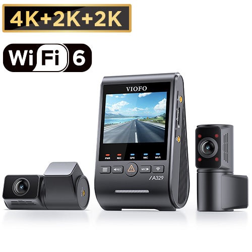 VIOFO A329S front, rear and cabin dash camera system