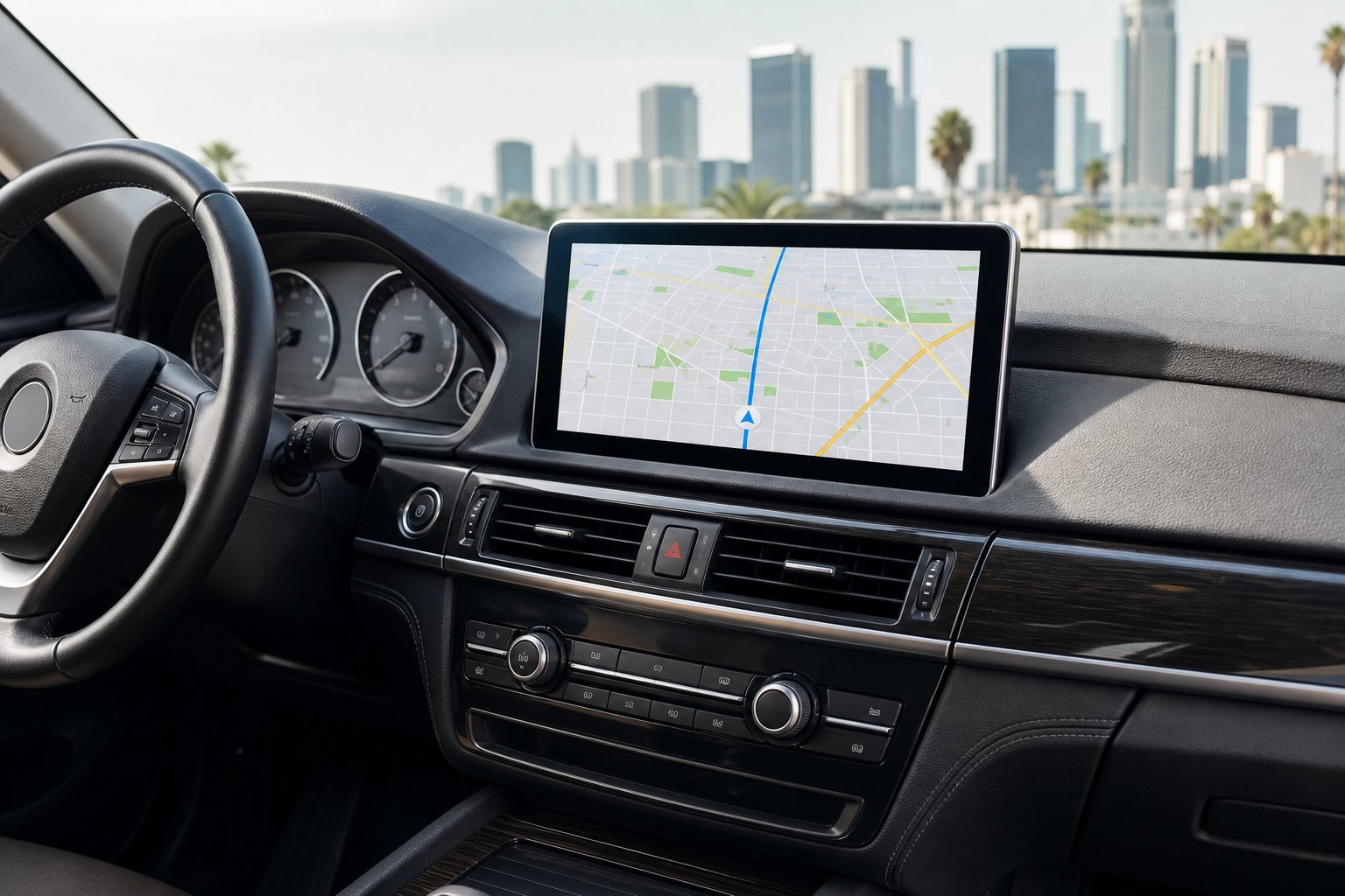 Aftermarket touchscreen receiver fitted cleanly into a vehicle dashboard