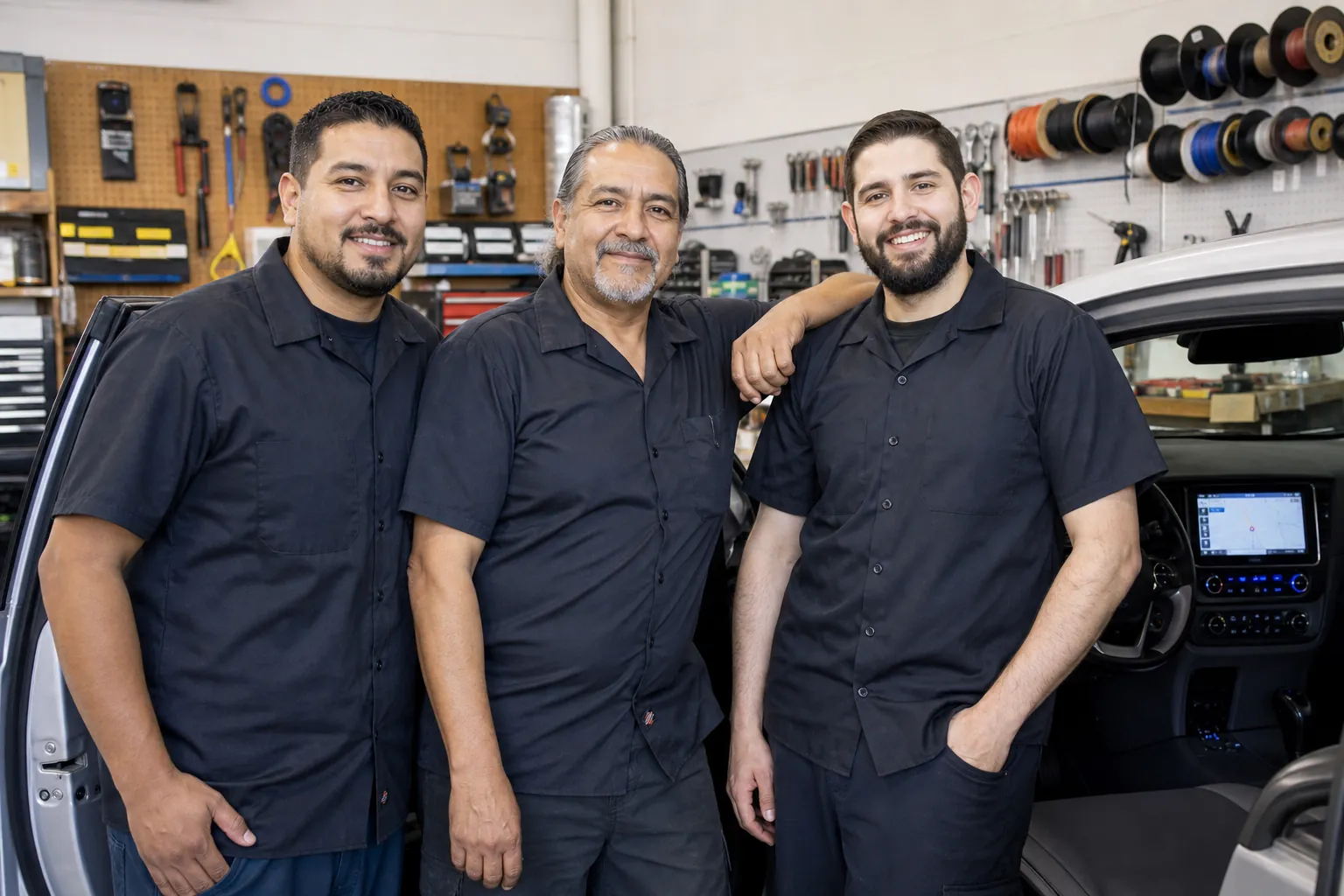 Elite Audio Hollywood team in the installation workshop