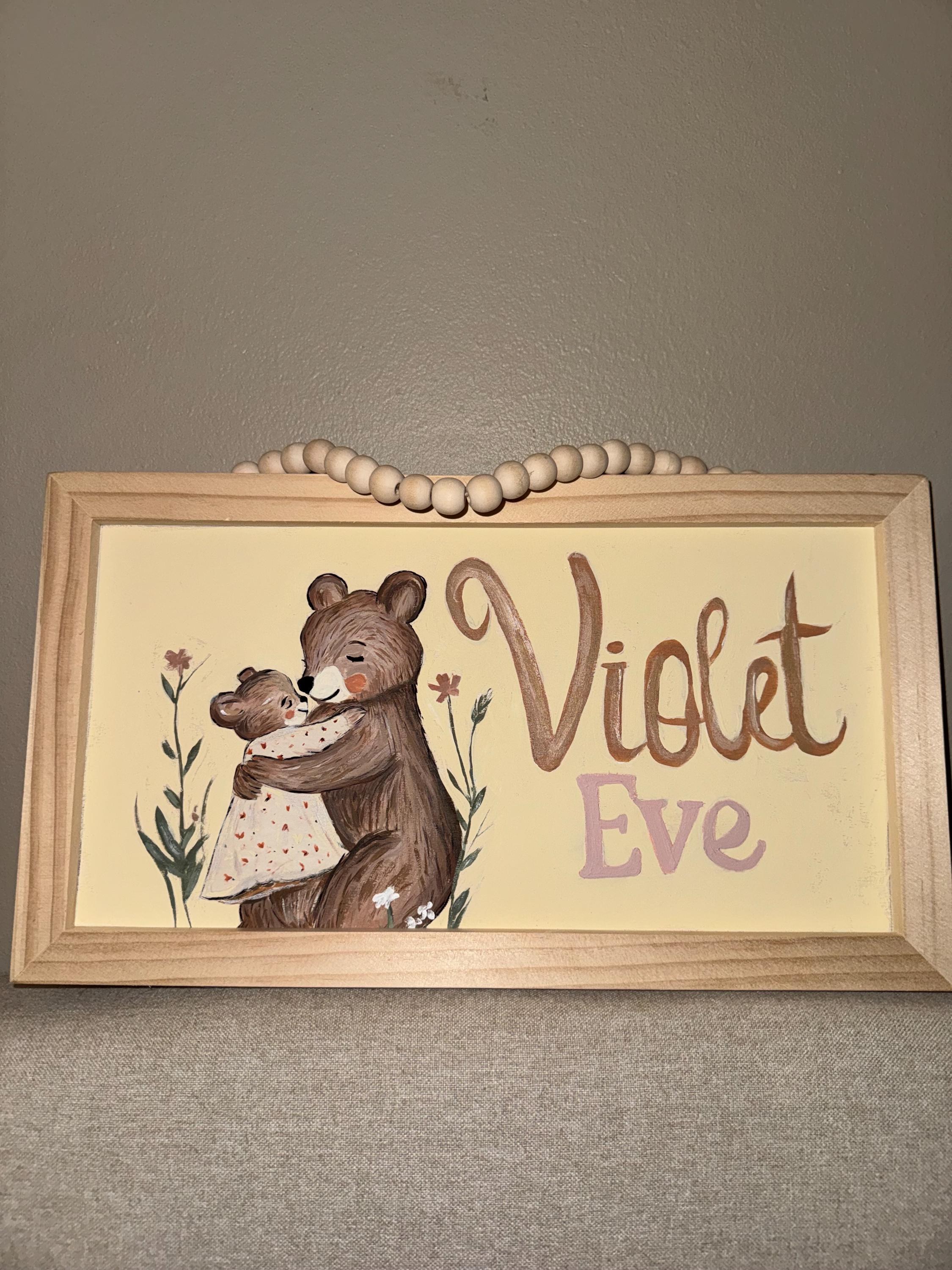 Custom nursery name wall art, view 3