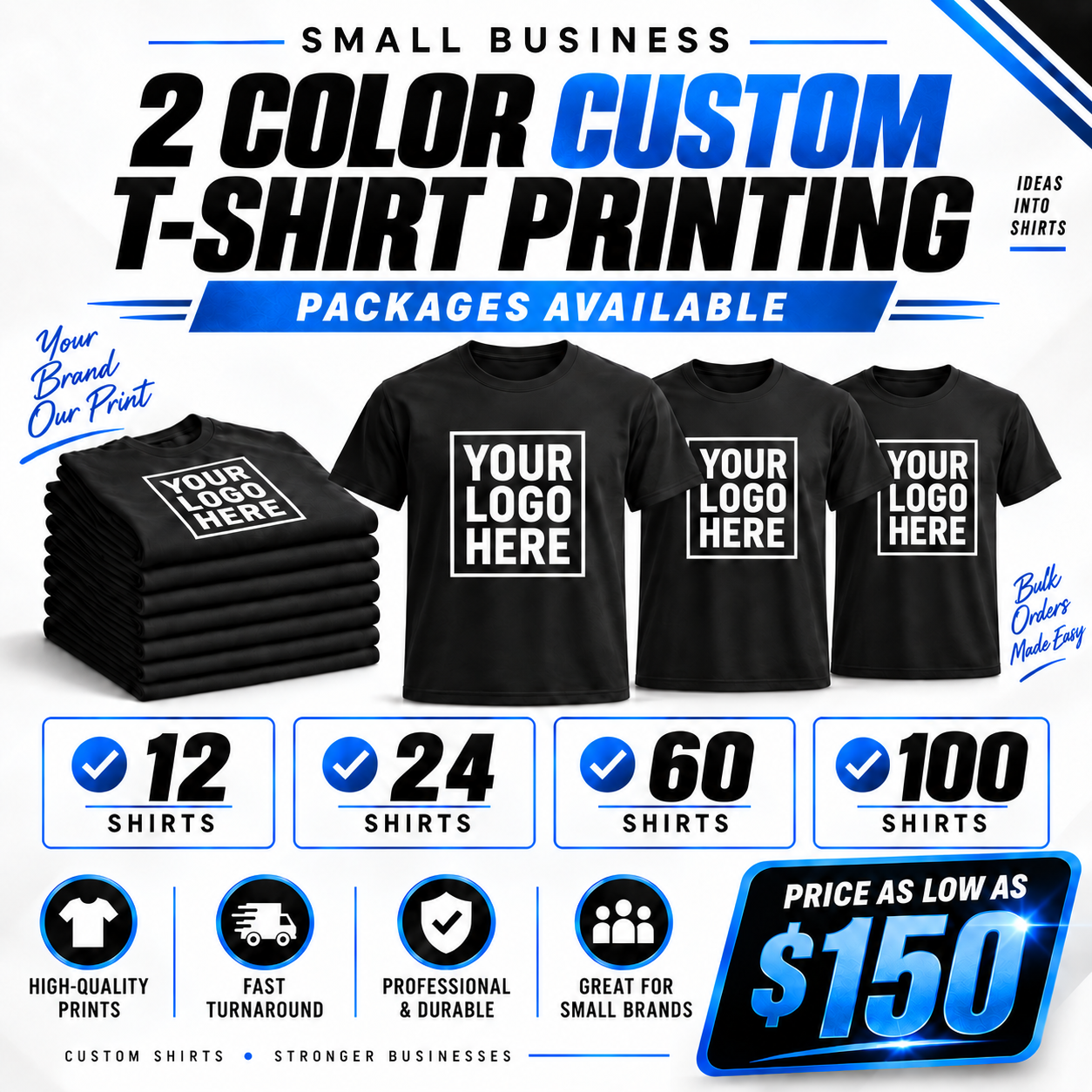 Two-color custom T-shirt printing package