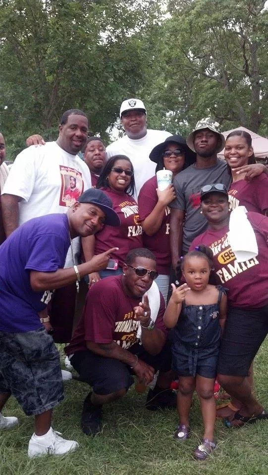 Family in matching custom shirts