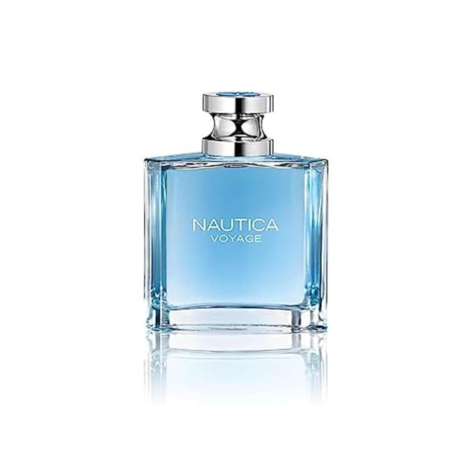 Nautica Voyage Eau de Toilette, blue bottle with silver cap, 3.3 fl oz