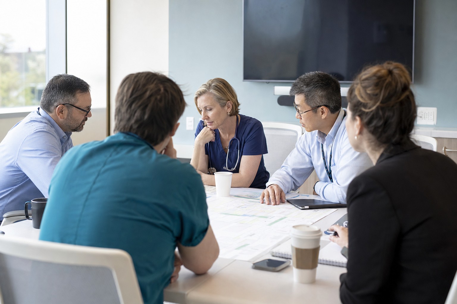 Healthcare leaders coordinating EHR stabilization priorities after go-live