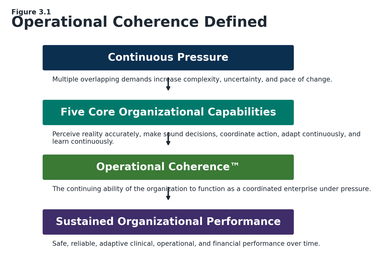 Operational coherence defined as coordinated, reliable, and adaptive healthcare performance under sustained pressure