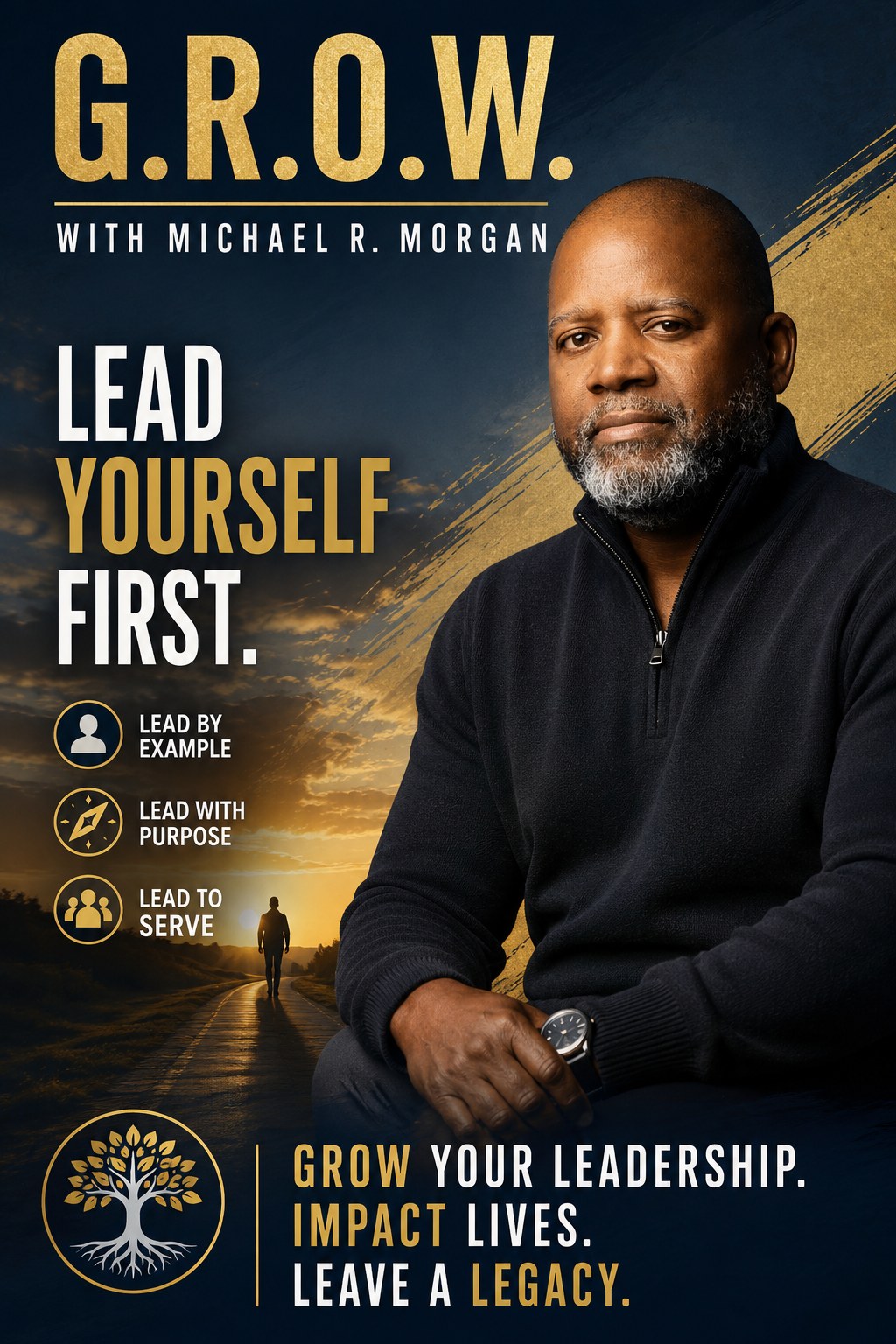 Michael R. Morgan beside the words Lead Yourself First