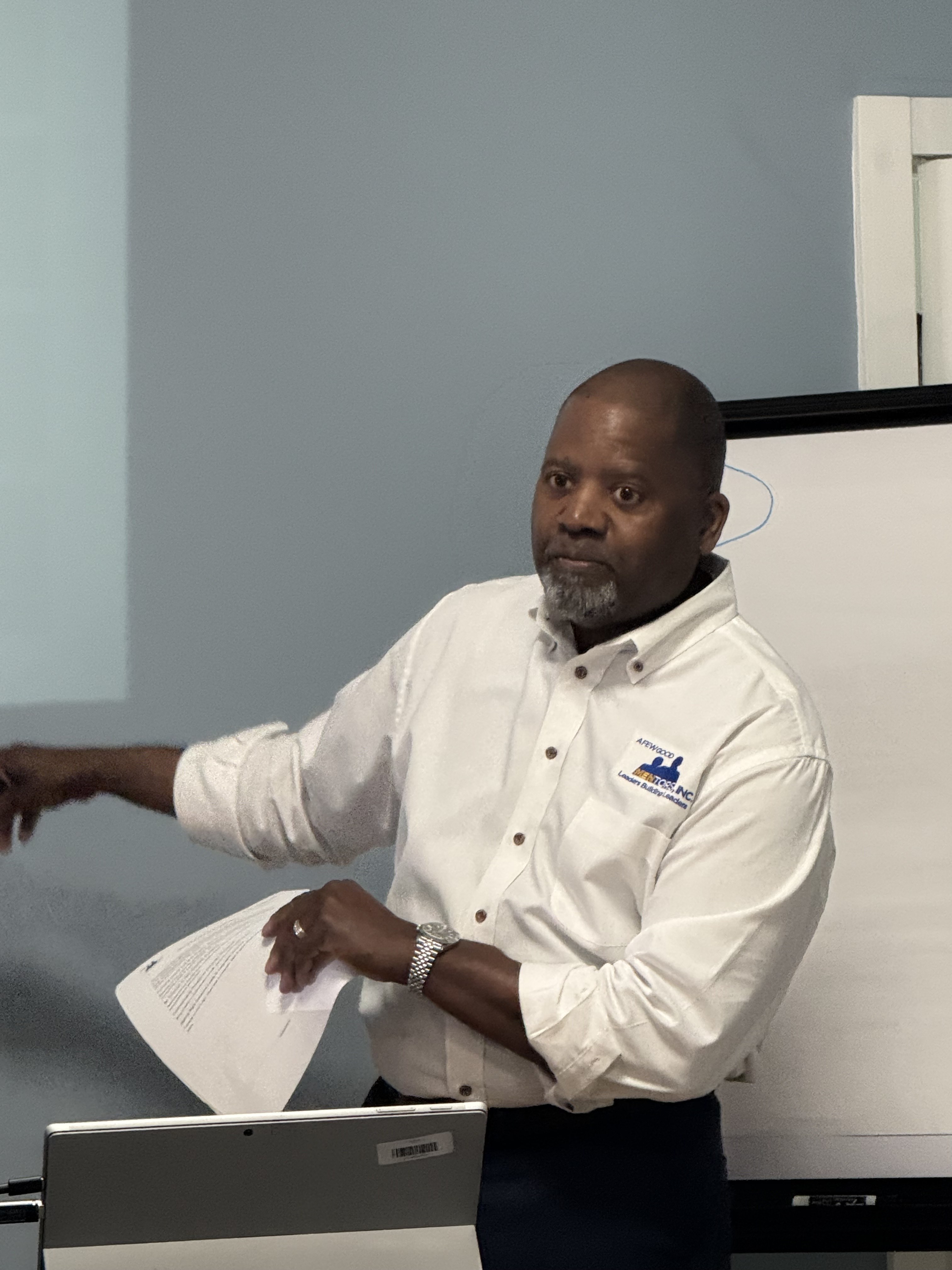Michael R. Morgan leading a leadership training session