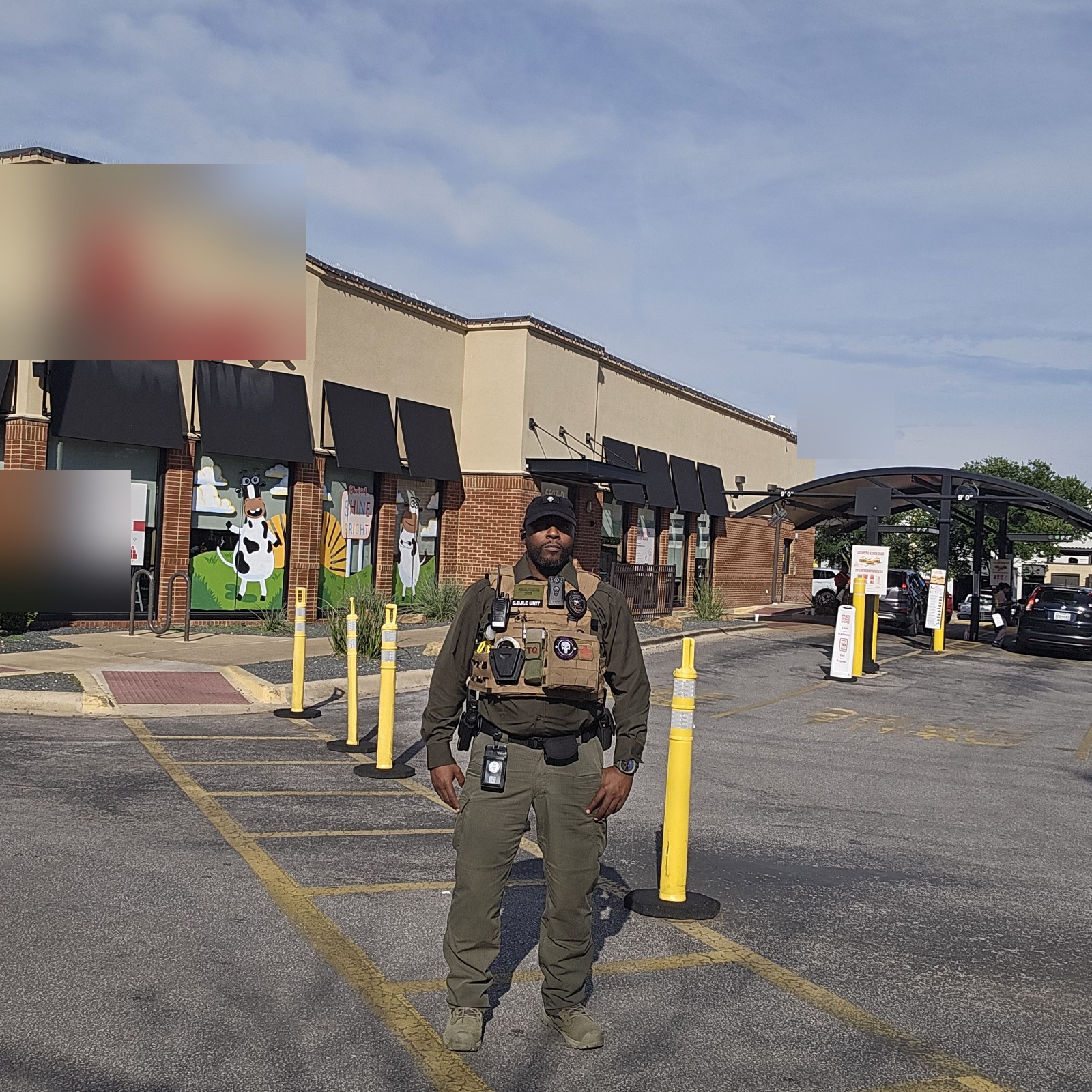 Guardian security officer standing at a commercial property