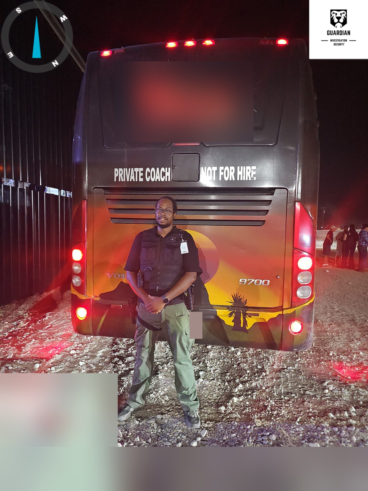 Security officer providing nighttime coverage