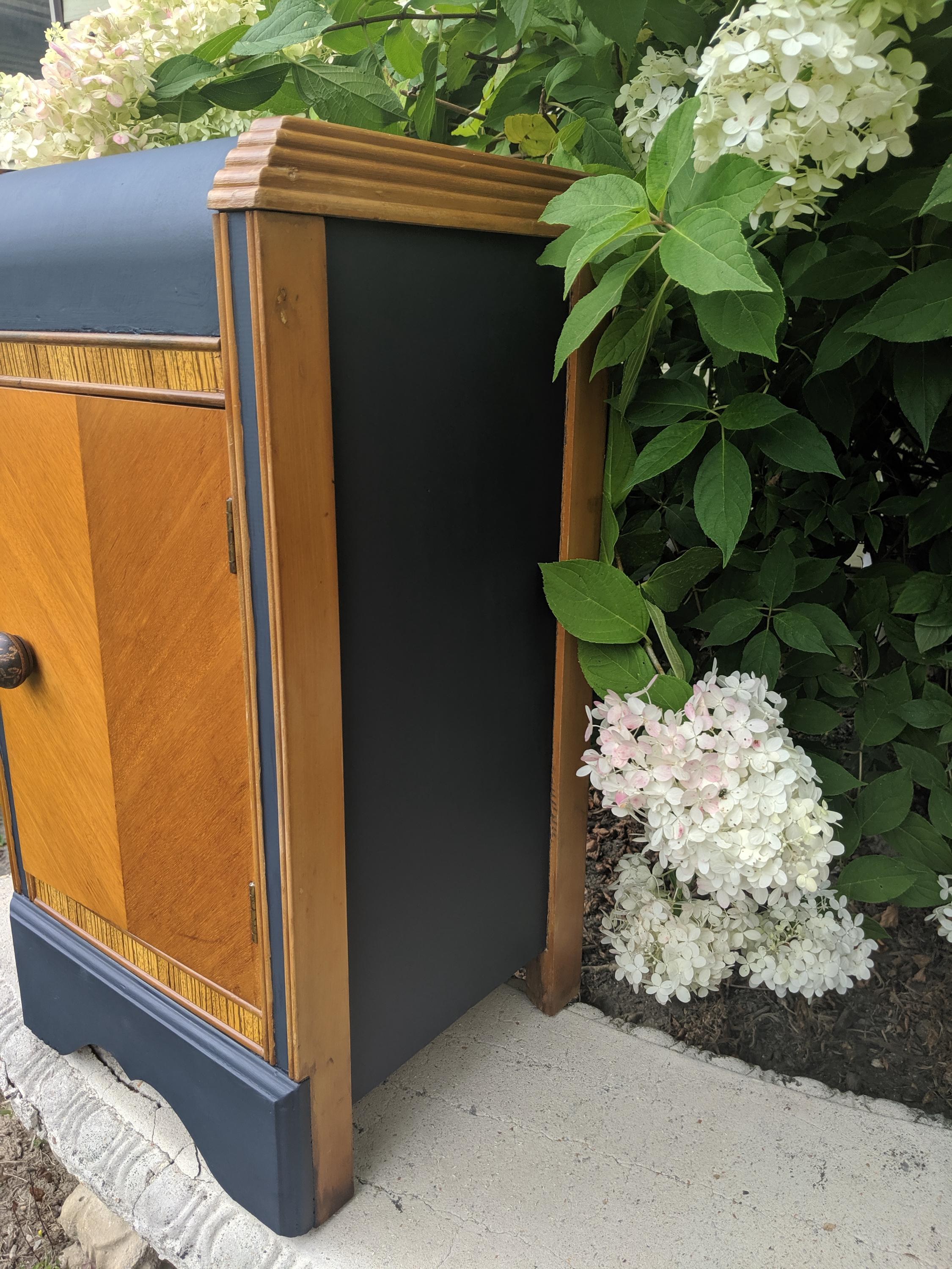 CUSTOM ORDER OPTION: Painted Blue Waterfall Nightstand, End Table, Storage Cabinet, view 2