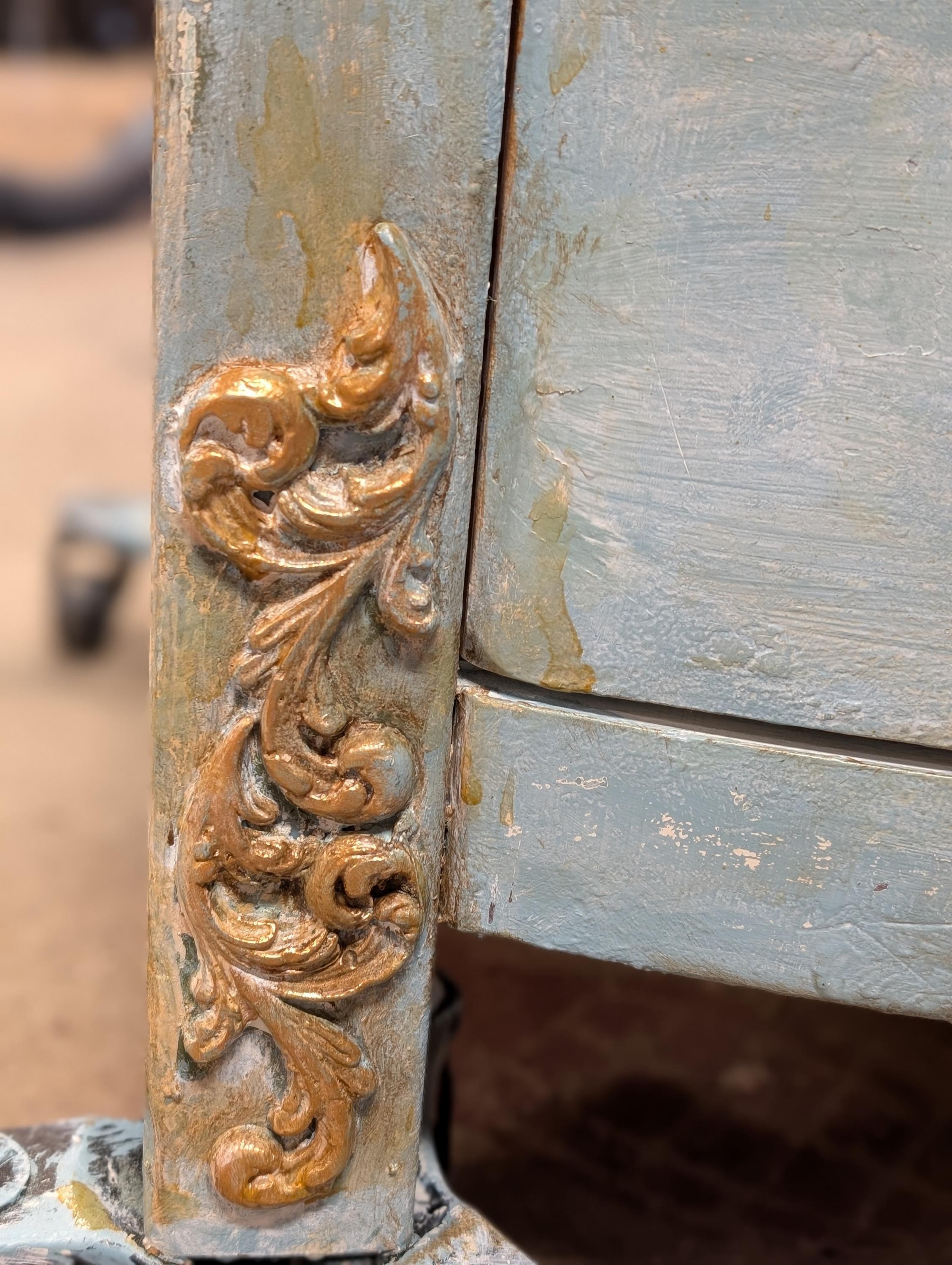 CUSTOM ORDER *OPTION: Blue & Gold French Style Armoire, view 5