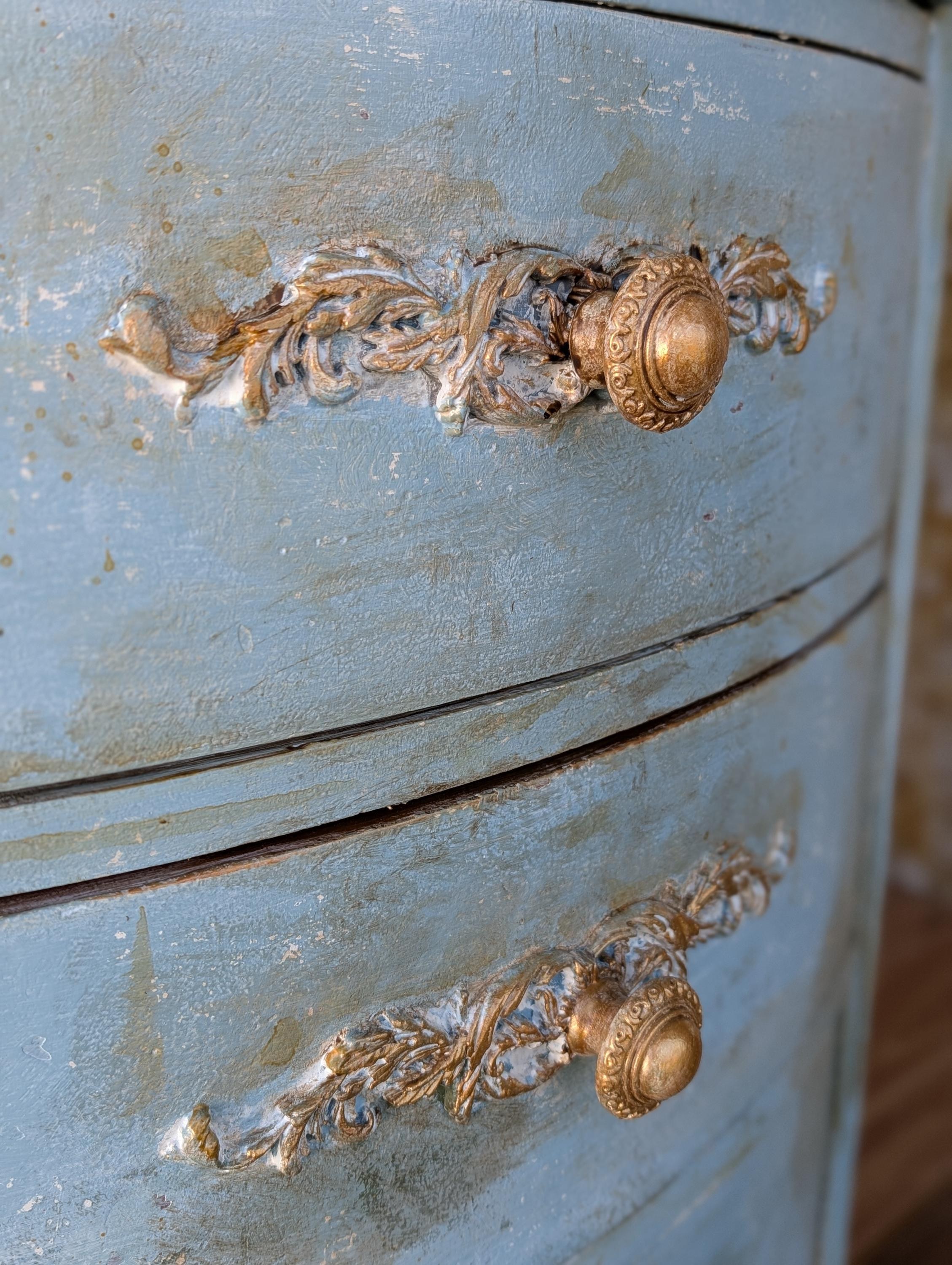CUSTOM ORDER *OPTION: Blue & Gold French Style Armoire, view 7