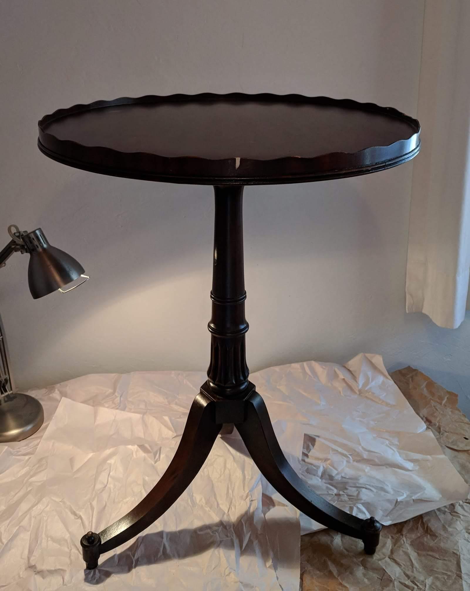 CUSTOM ORDER *OPTION: Painted Soft Pink White Pie Crust Table, view 4