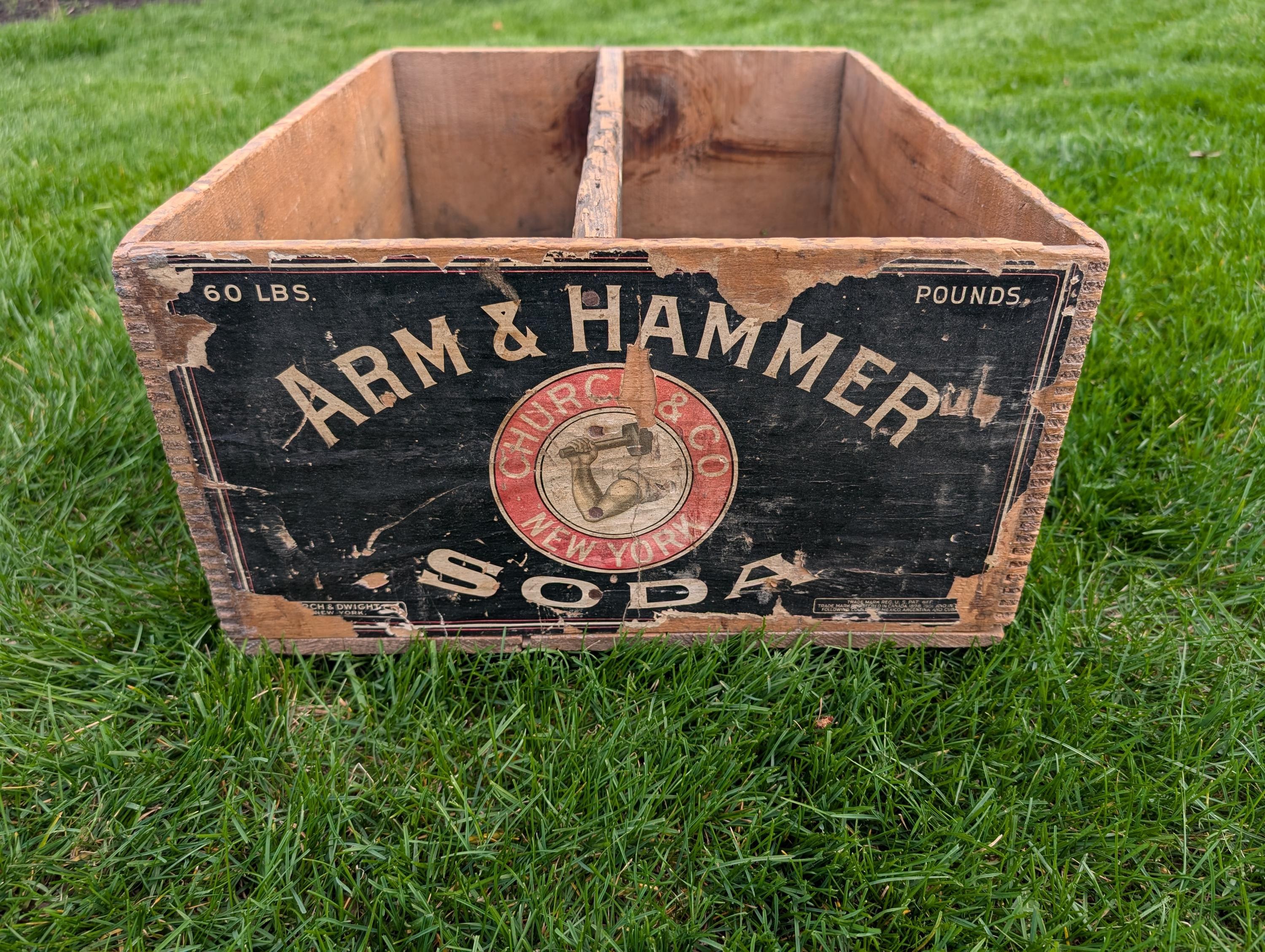Arm & Hammer Soda Divided Wood Crate