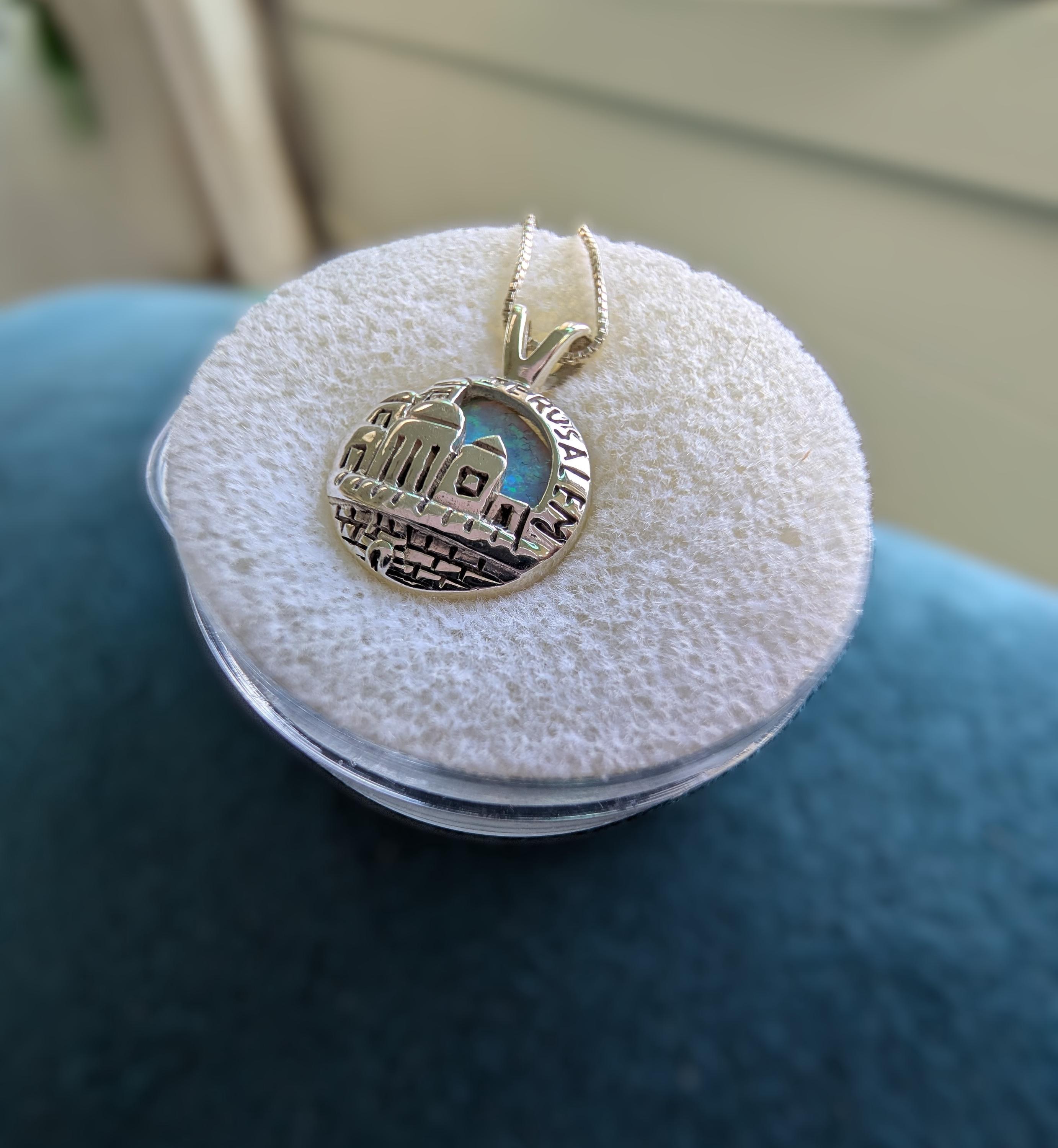 City of Jerusalem Opal Silver 925 Pendant, view 4