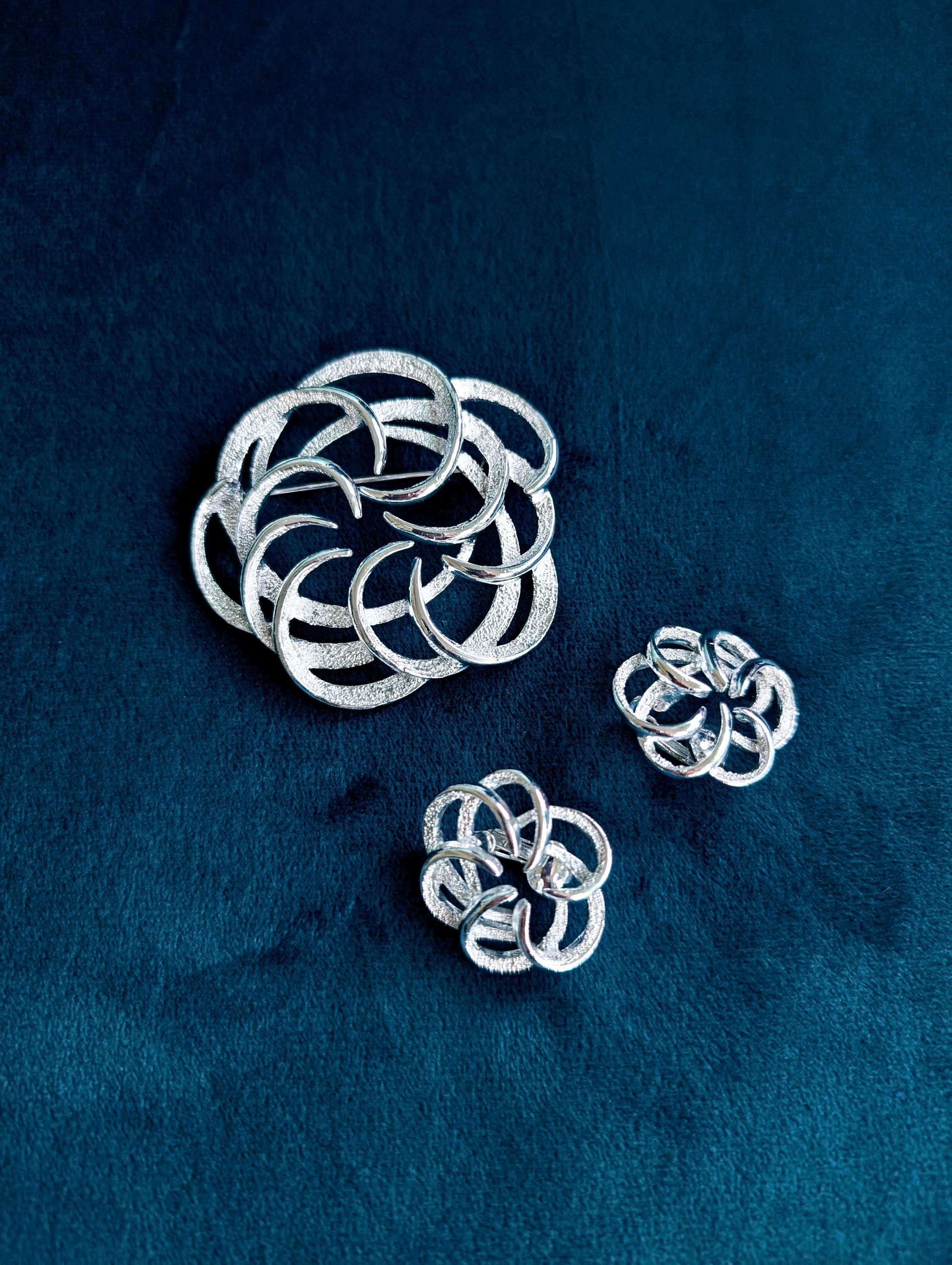 Brooch and Clip Earrings Set by Sarah Coventry