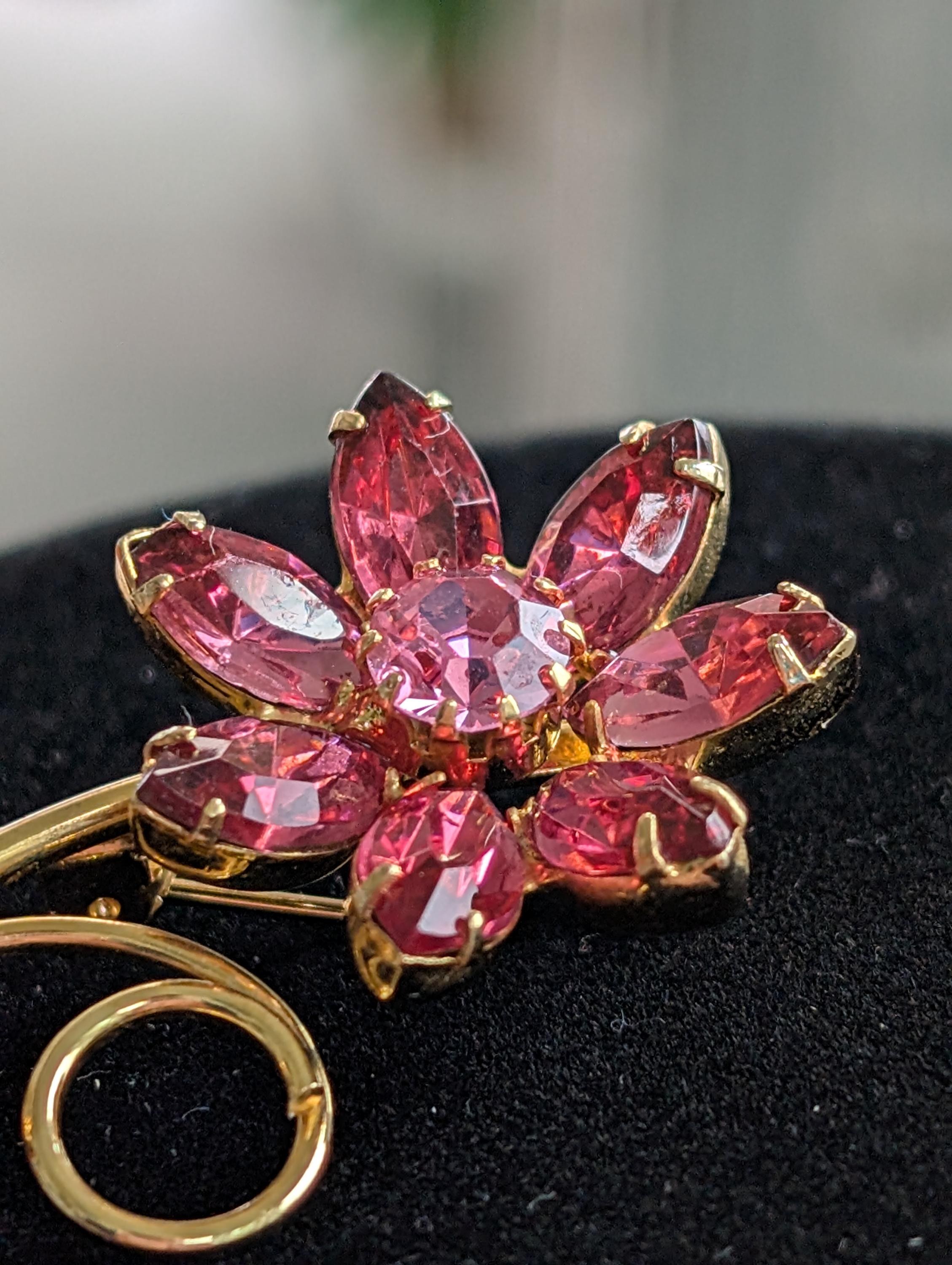 Pink Flower Brooch, view 2