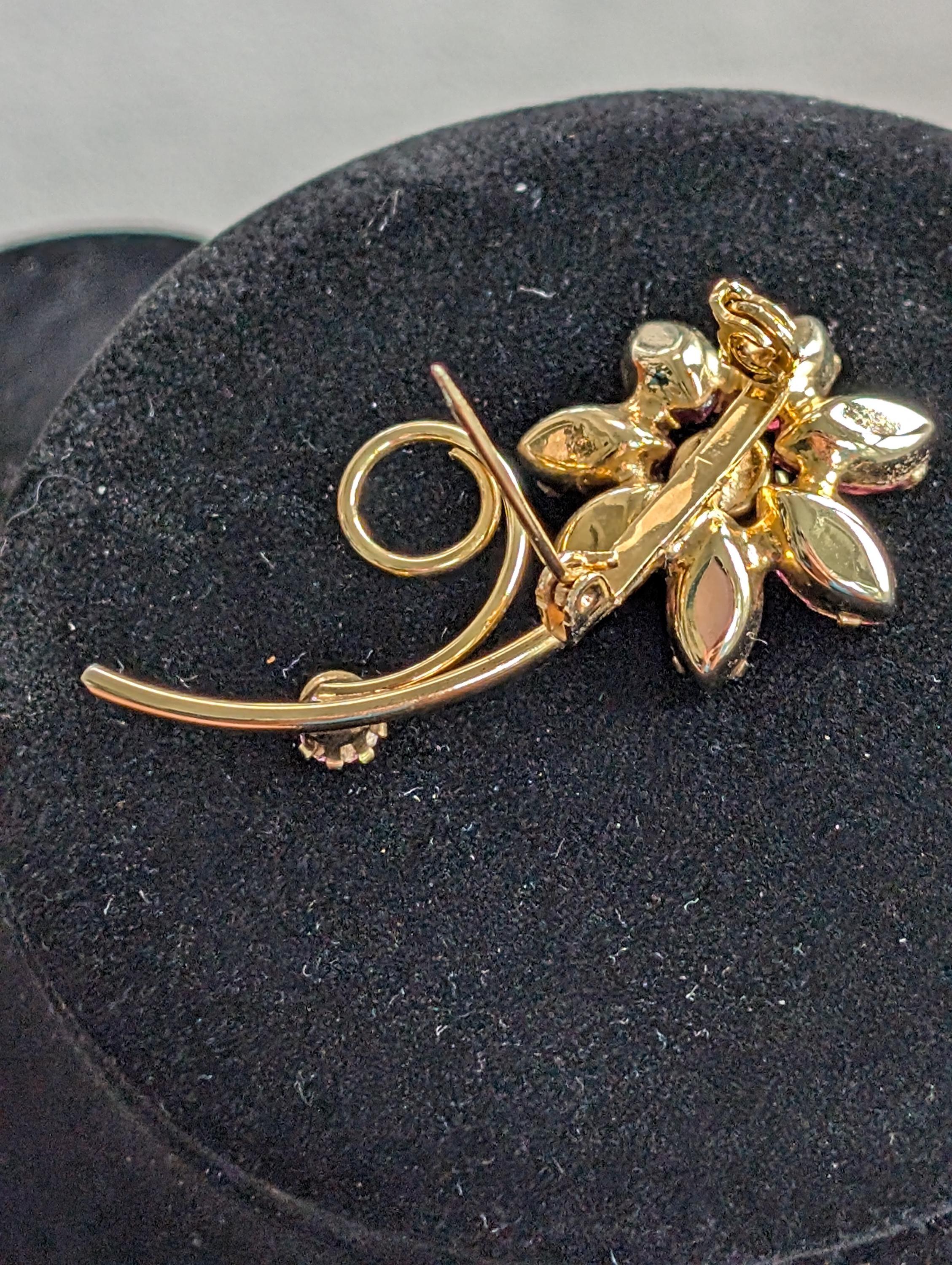 Pink Flower Brooch, view 3