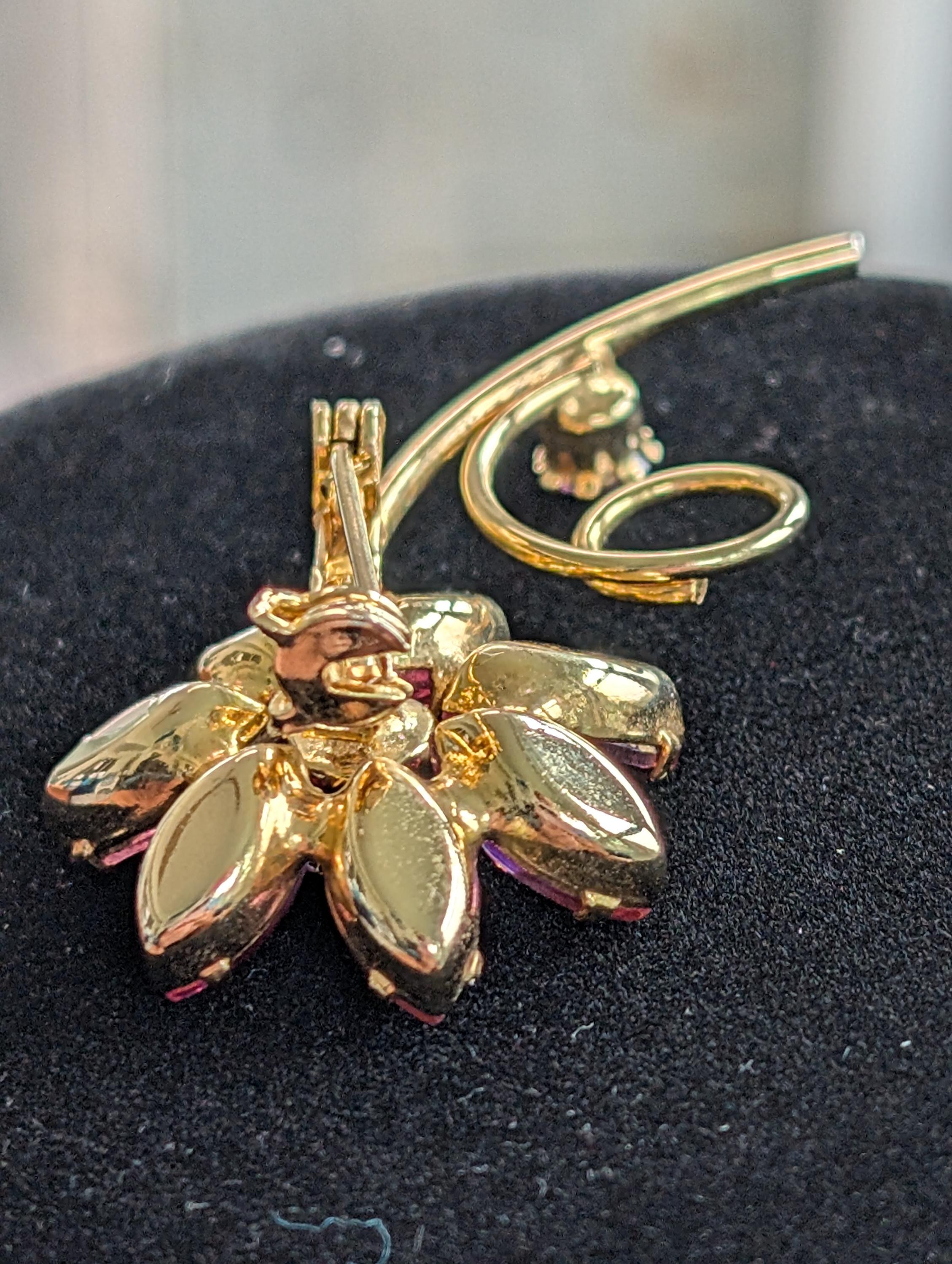 Pink Flower Brooch, view 4