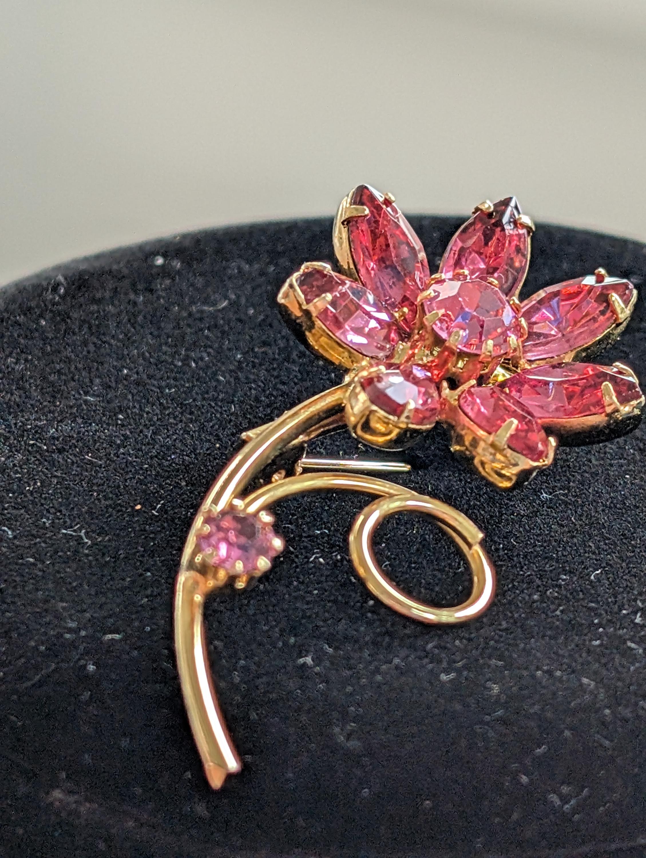 Pink Flower Brooch, view 5