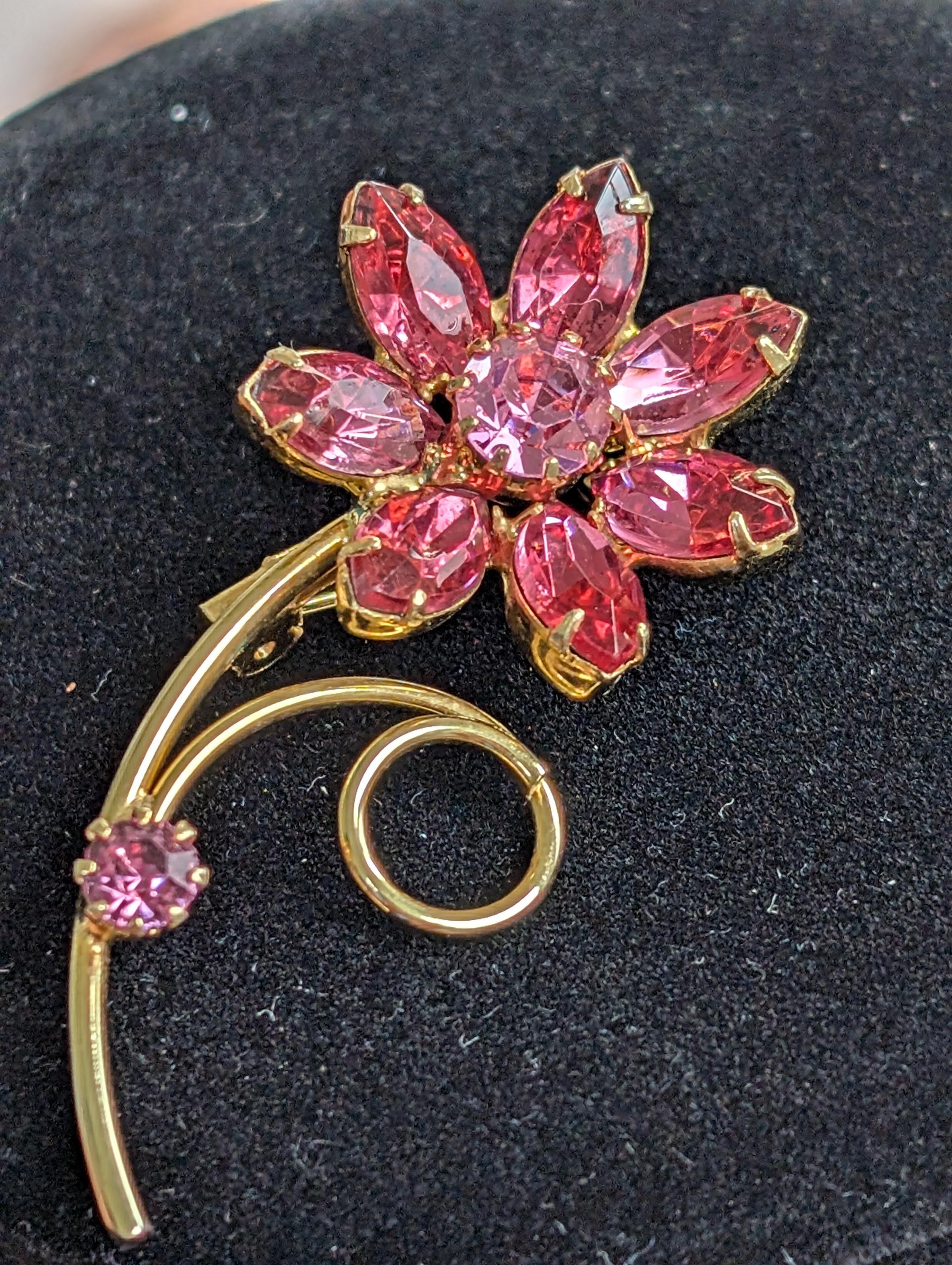 Pink Flower Brooch, view 6