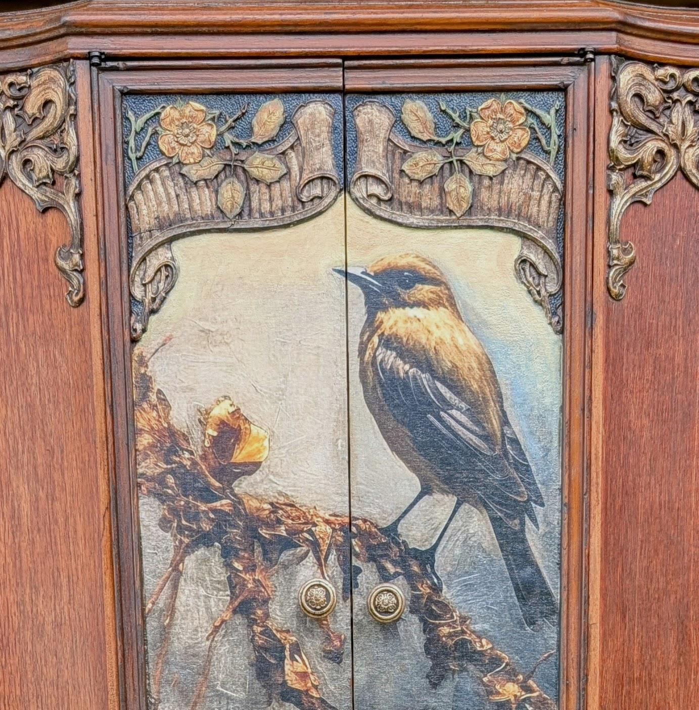 CUSTOM ORDER *OPTION: 1920s Art Nouveau Radio Cabinet Dry Bar, Linen Storage, view 7