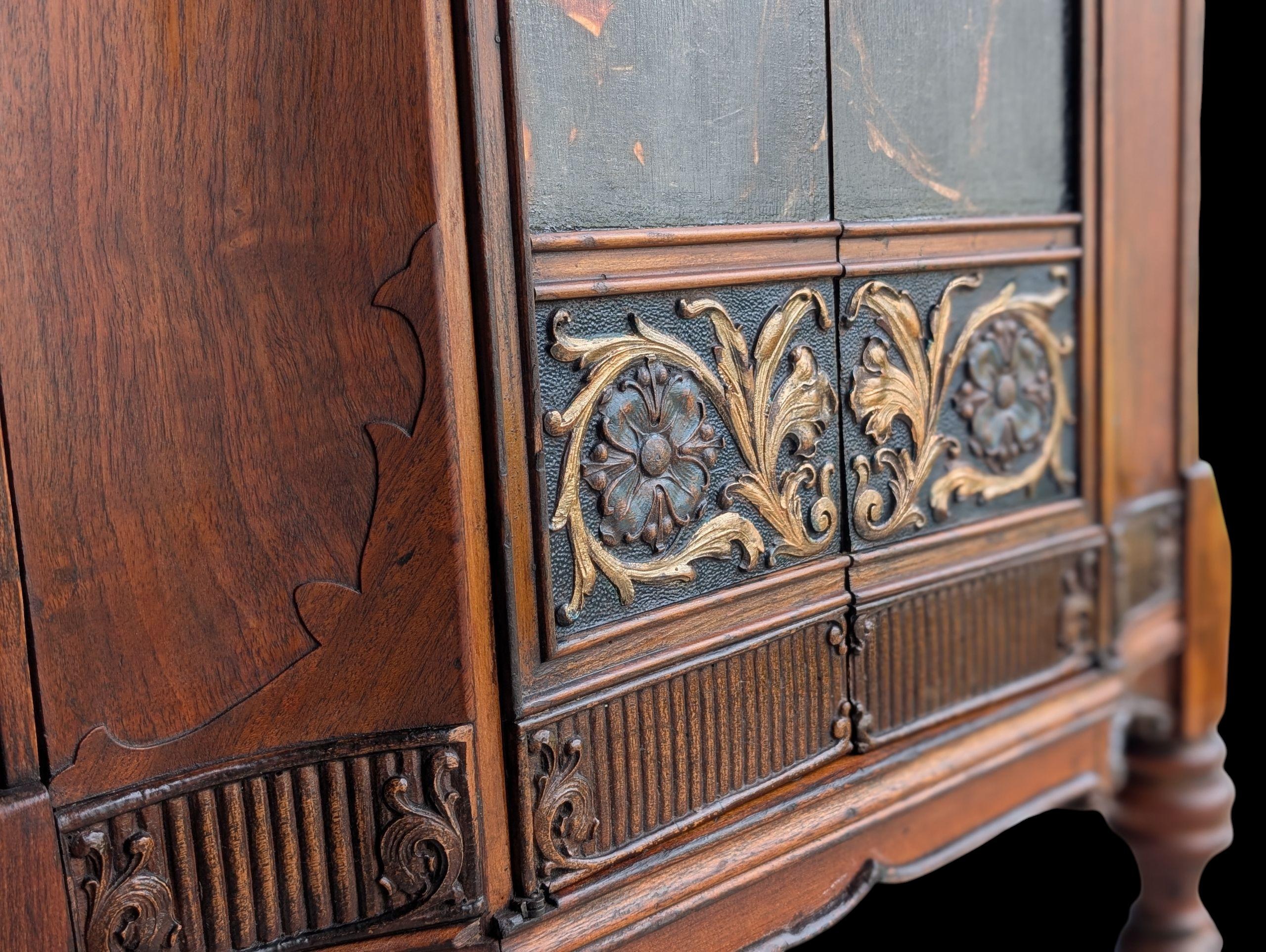 CUSTOM ORDER *OPTION: 1920s Art Nouveau Radio Cabinet Dry Bar, Linen Storage, view 8