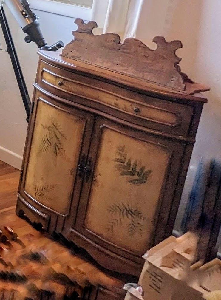CUSTOM ORDER *OPTION.. Aged Painted Blue French Corner Cabinet, view 4