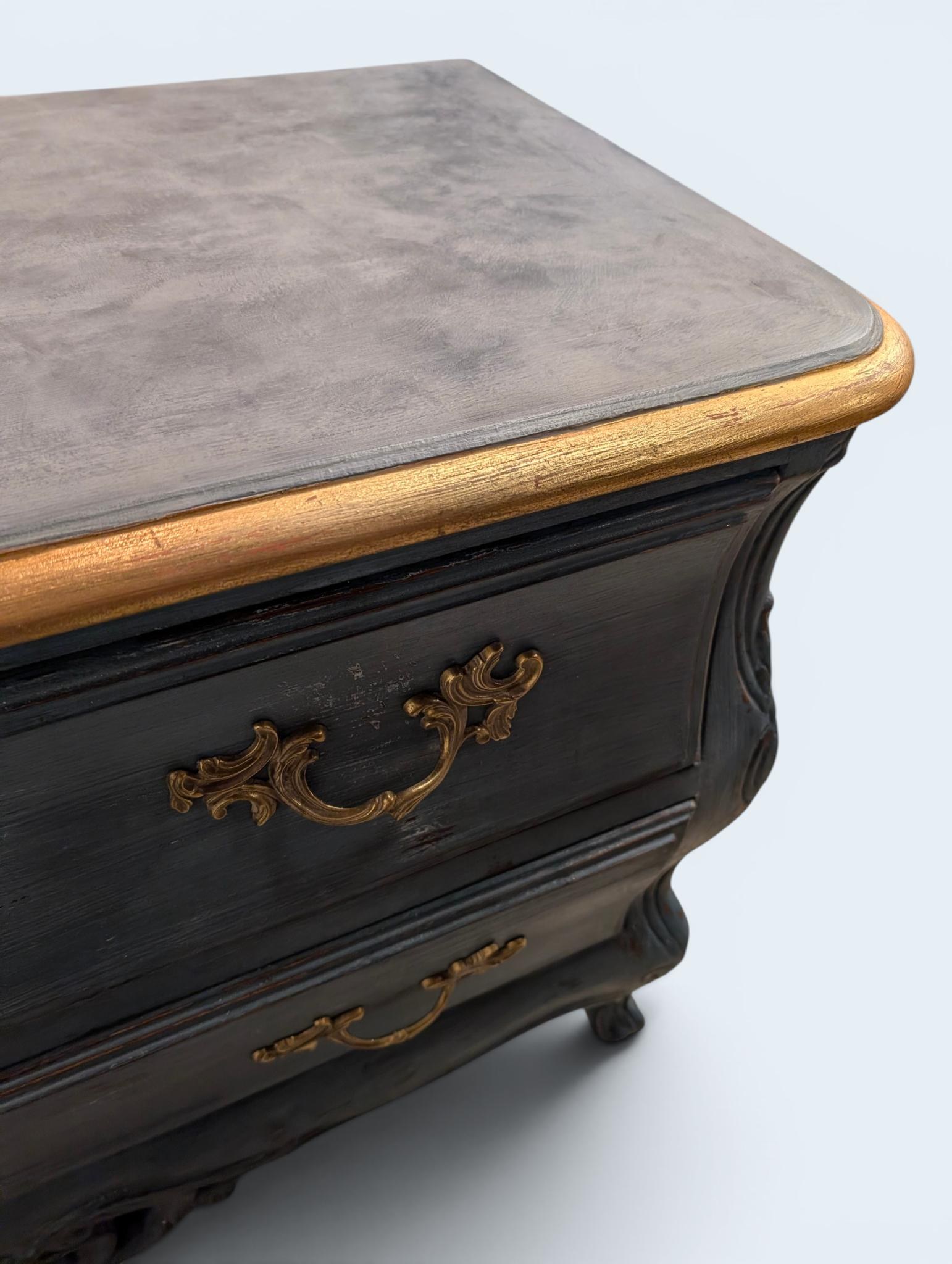 CUSTOME Order Option: Vintage French Provincial Blue Bombe Dresser, view 6