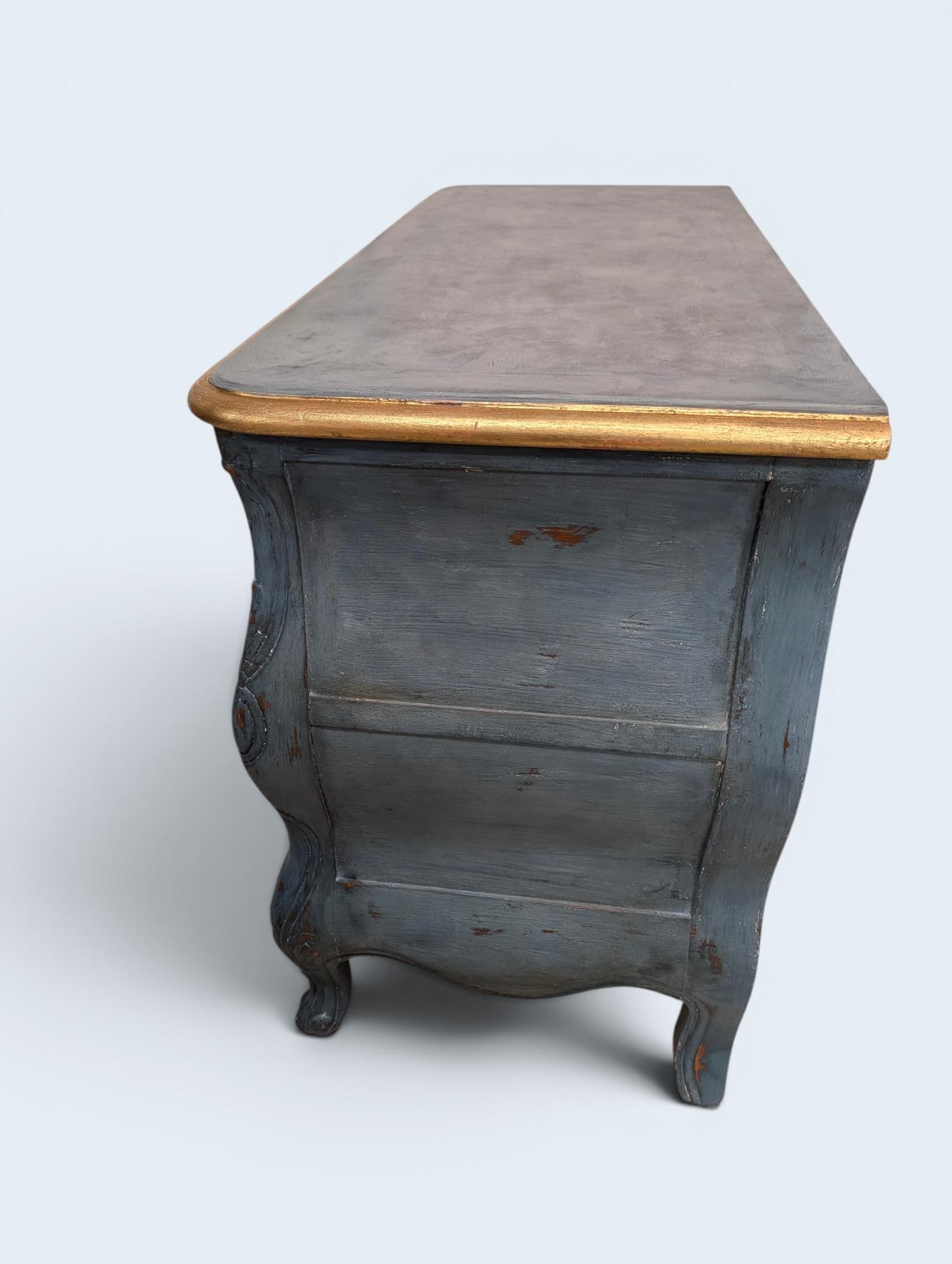 CUSTOME Order Option: Vintage French Provincial Blue Bombe Dresser, view 7
