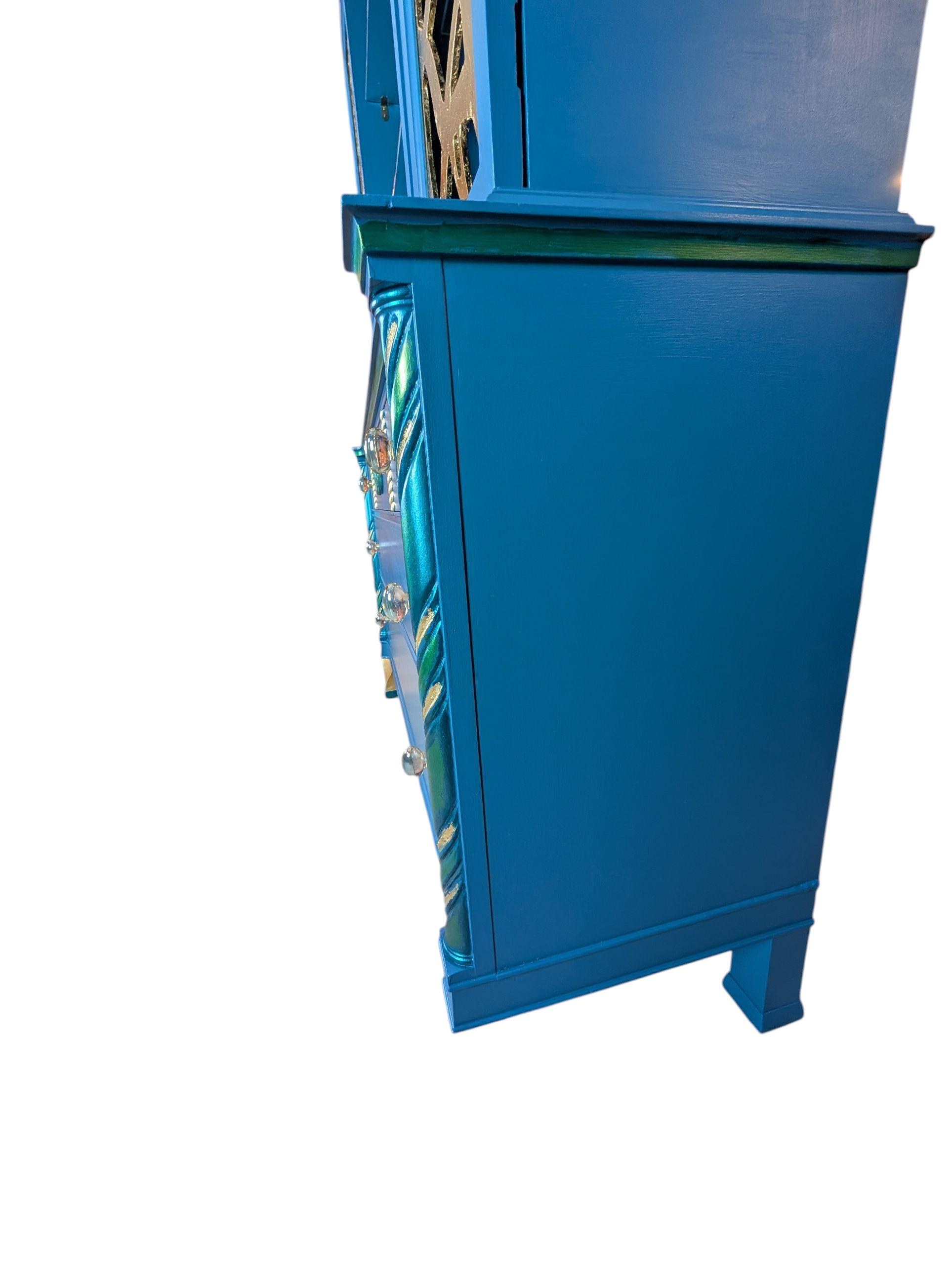 Hollywood Regency Modern Glam Hutch Liquor Cabinet, view 16